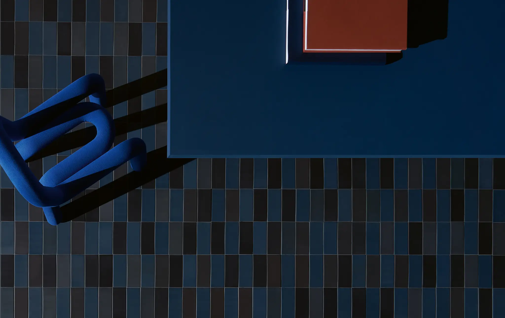 Brick Matte Blu-Nero 6,5x15,5 3”x6”