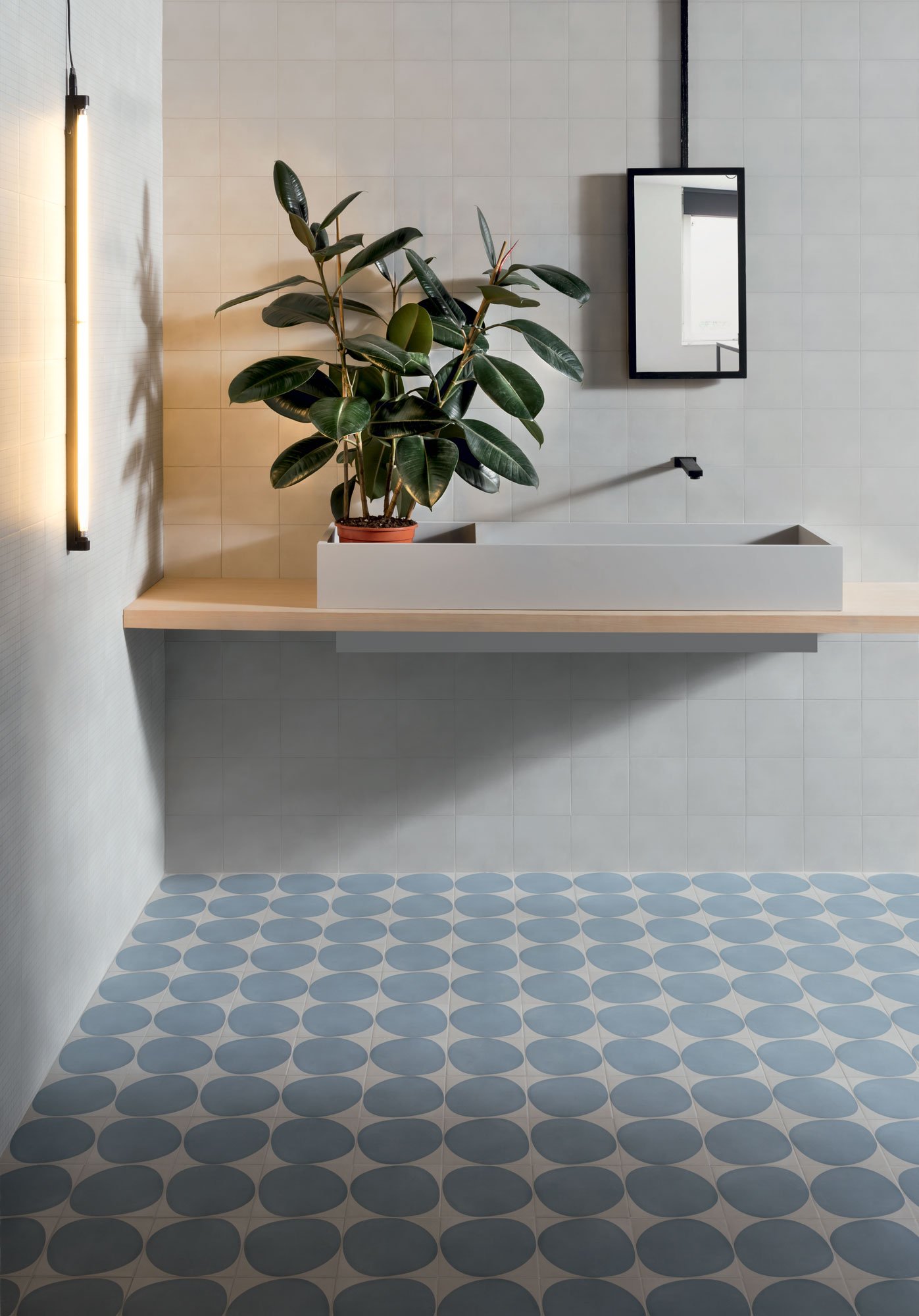 Стена Futura Grid Blue / Futura Grey - Пол Futura Drop Blue 15x15 6"x6"