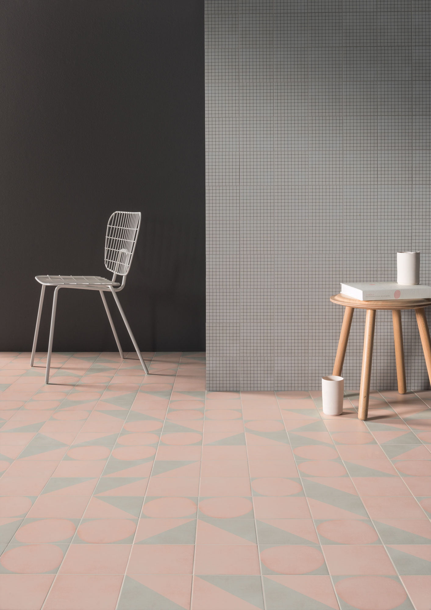 Стена Futura Grid Black - Пол Futura Rose - Futura Half Rose - Futura Drop Rose 15x15 6"x6"