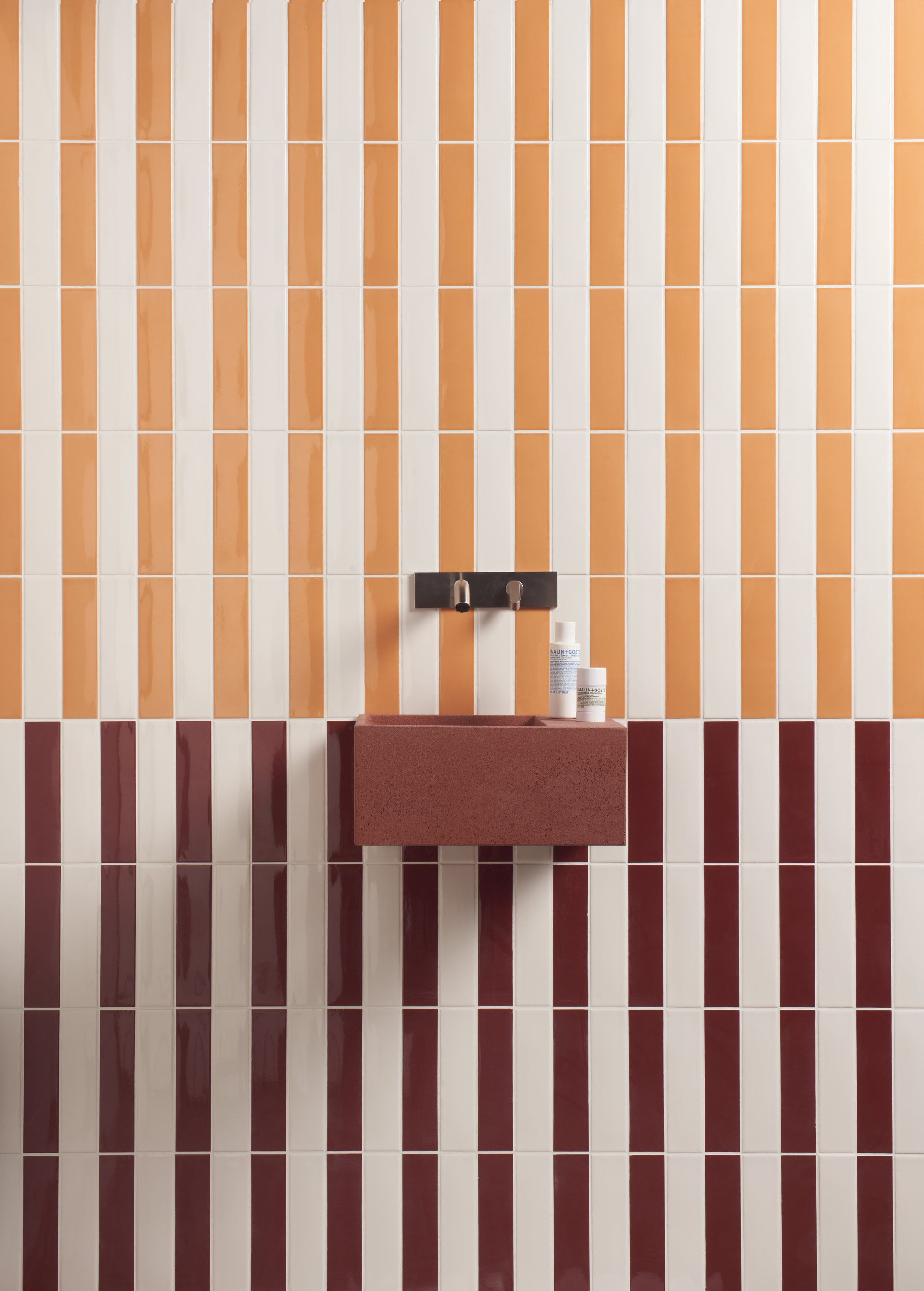 Kappa Bordeaux / White / Tangerine 5x20 2"x8"