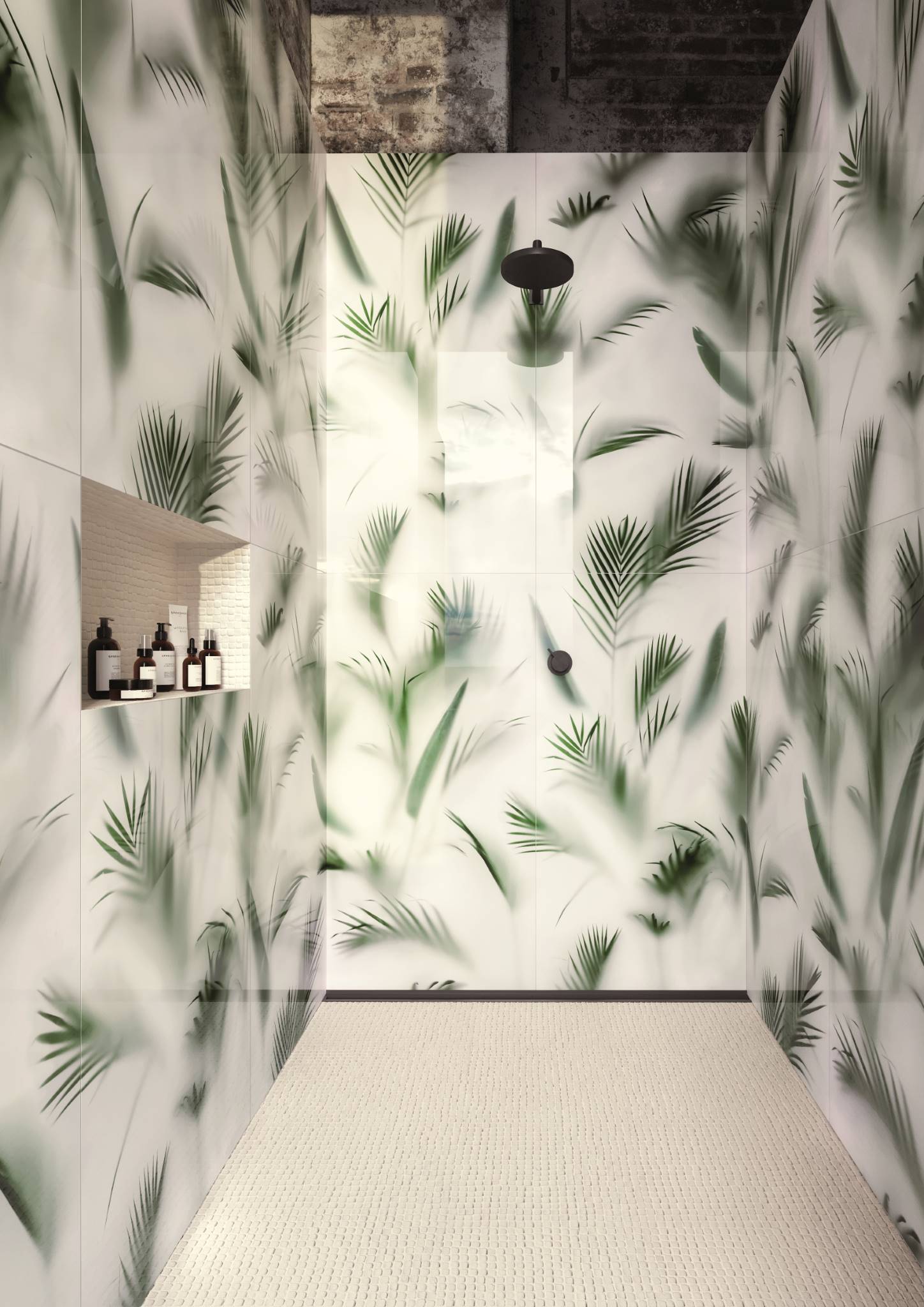 Стена Paper41 Lux Cristoforo 60x120 24”x48” / Nano Gap Bianco 30x30 12”x12” - Пол Nano Gap Bianco 30x30 12”x12”