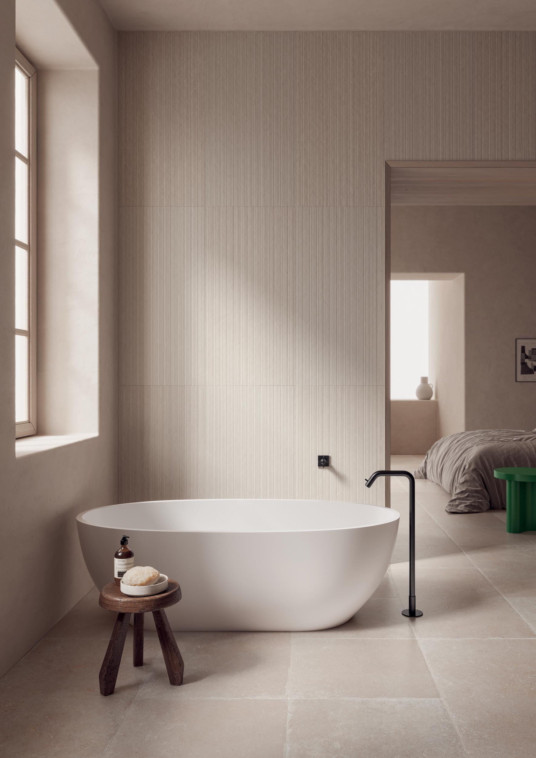 Стена Superclassica SCB Grooved 60x120 24"x48" - Пол Superclassica SCB Crack 60x120 24"x48" / 60x60 24"x24"
