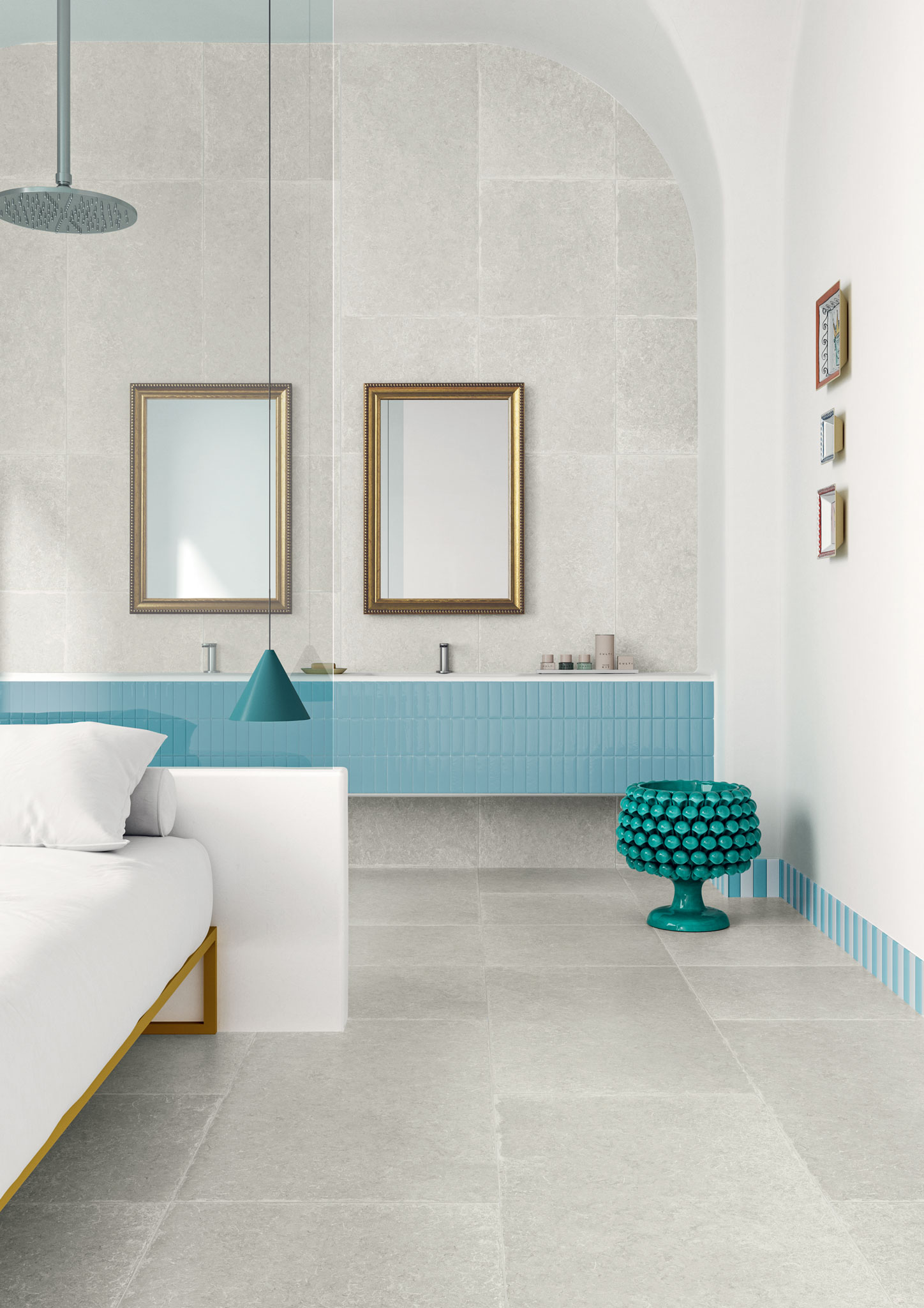 Superclassica SCG Crack 60x120 24”x48” / 60x60 24”x24”- Riviera White / Azure 5x15 2”x6”