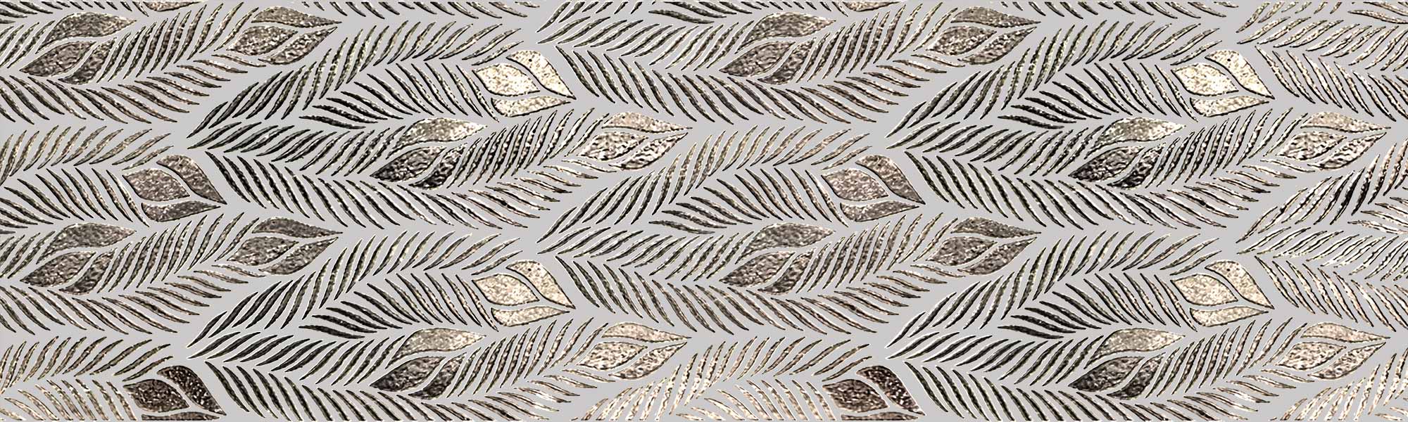 Leaves Silver Glossy 30×100 см