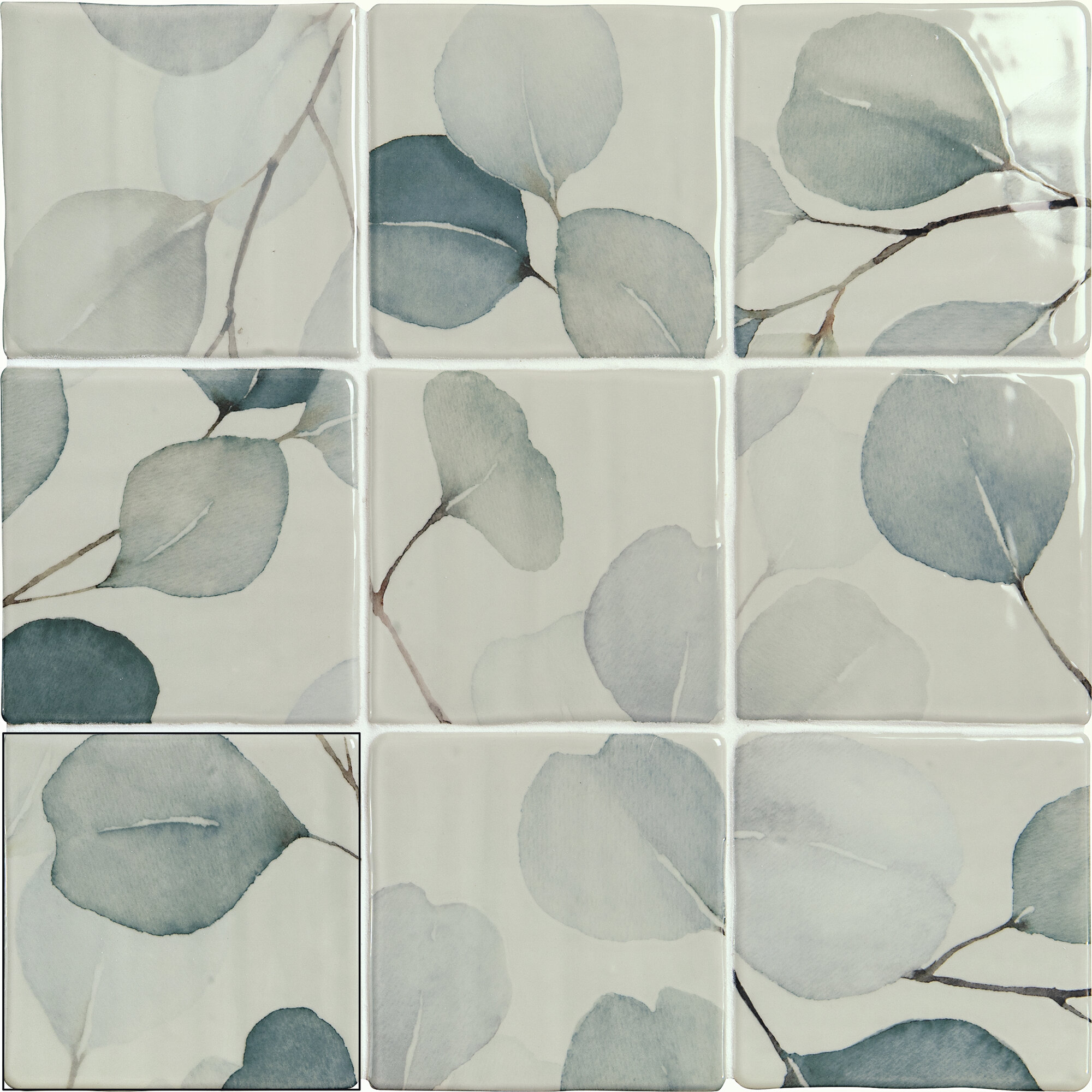 Керамика (white body) MANDIA GREEN MIX 11.8×11.8 см - коллекция MANACOR, CARMEN