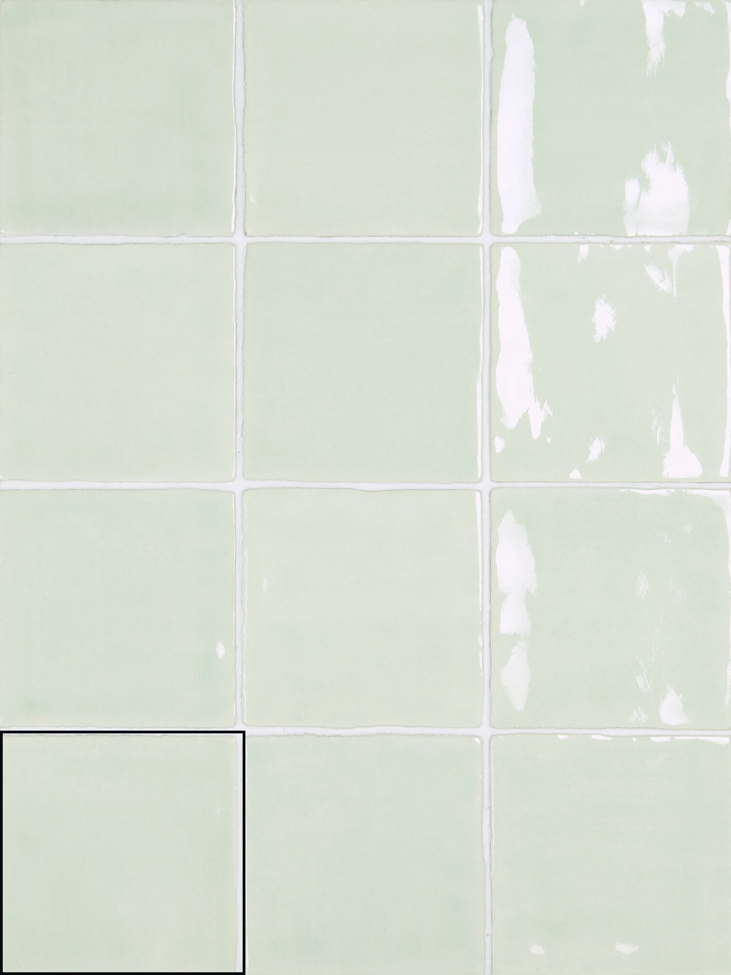 Керамика (white body) NOUR PASTEL GREEN 10×10 см - коллекция NOUR, CARMEN