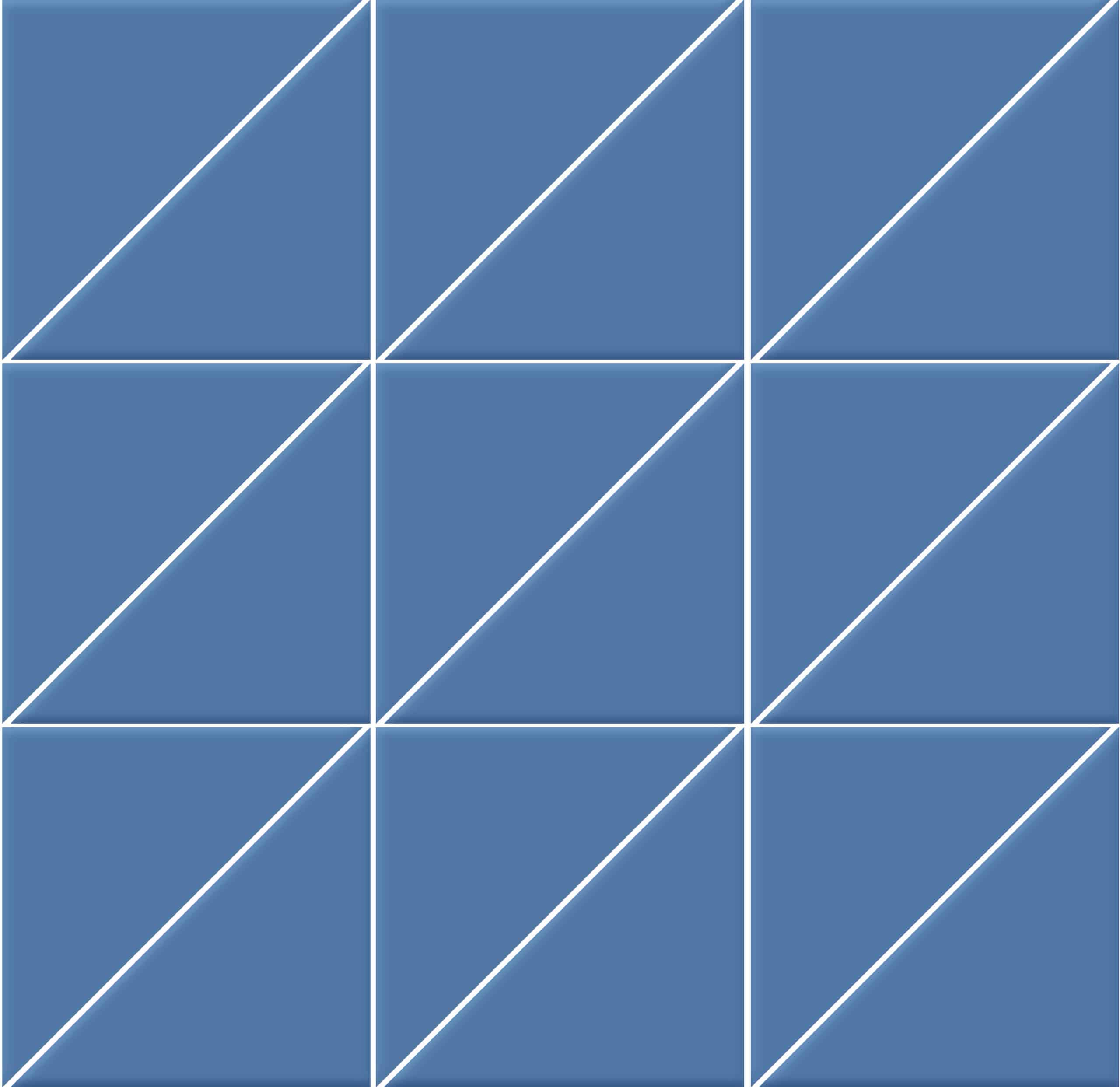 Мозаика Triangoli interni superficie satinata Blu avio 10x10x14 на сетке 10×10 см