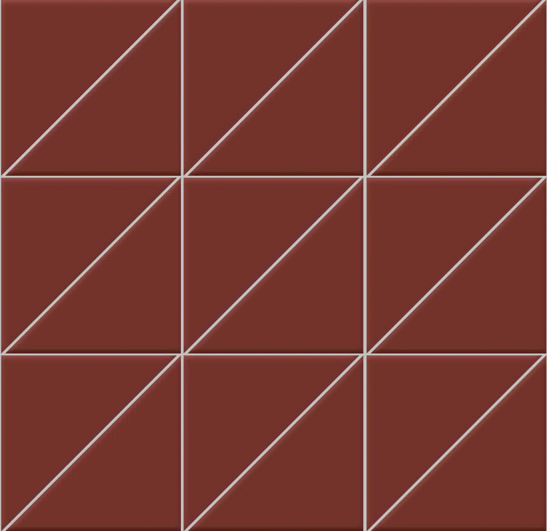 Мозаика Triangoli trasparenze superficie lucida Granata 10x10x14 на сетке 10×10 см