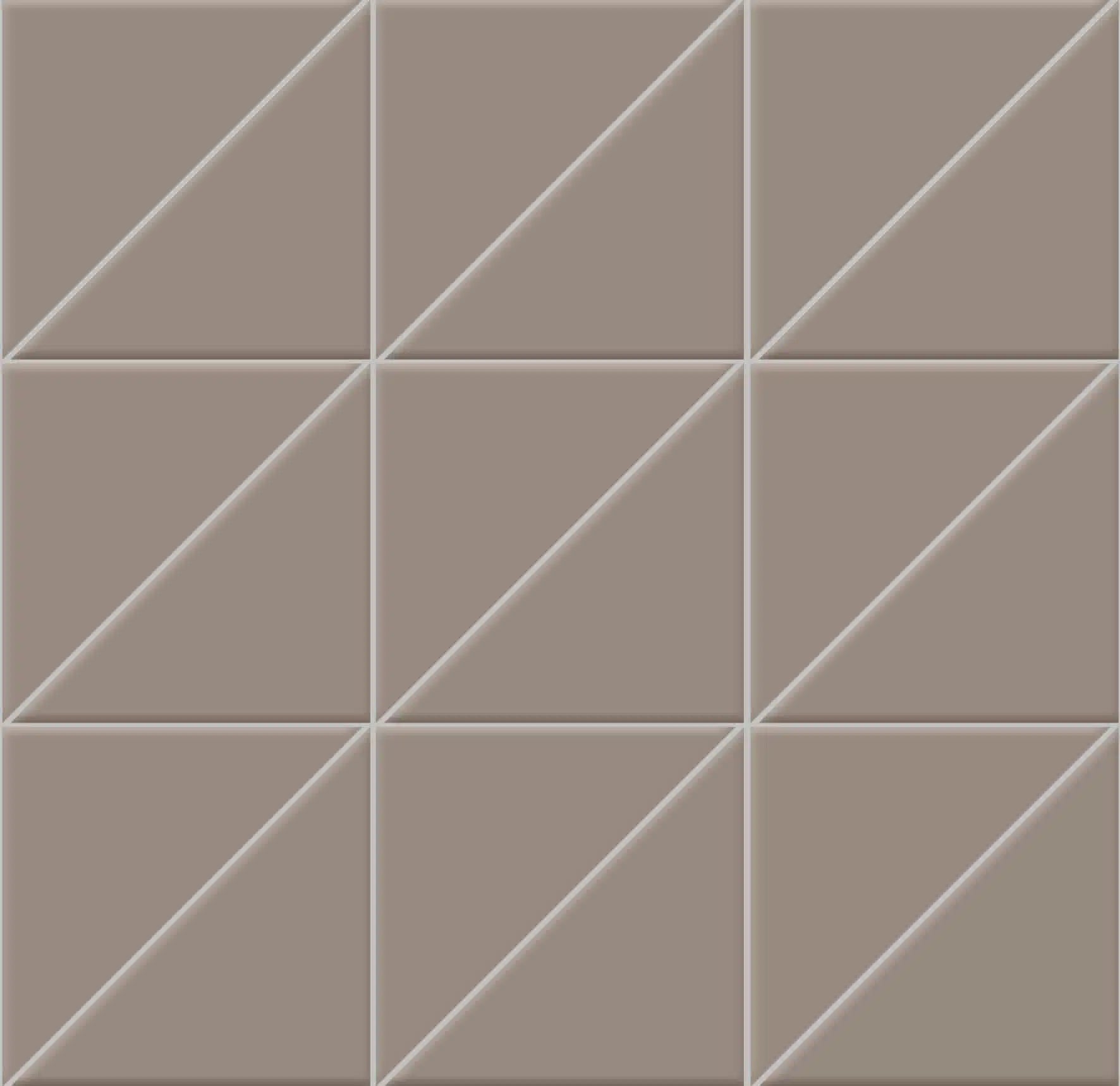Мозаика Triangoli interni superficie satinata Grigio 10x10x14 на сетке 10×10 см