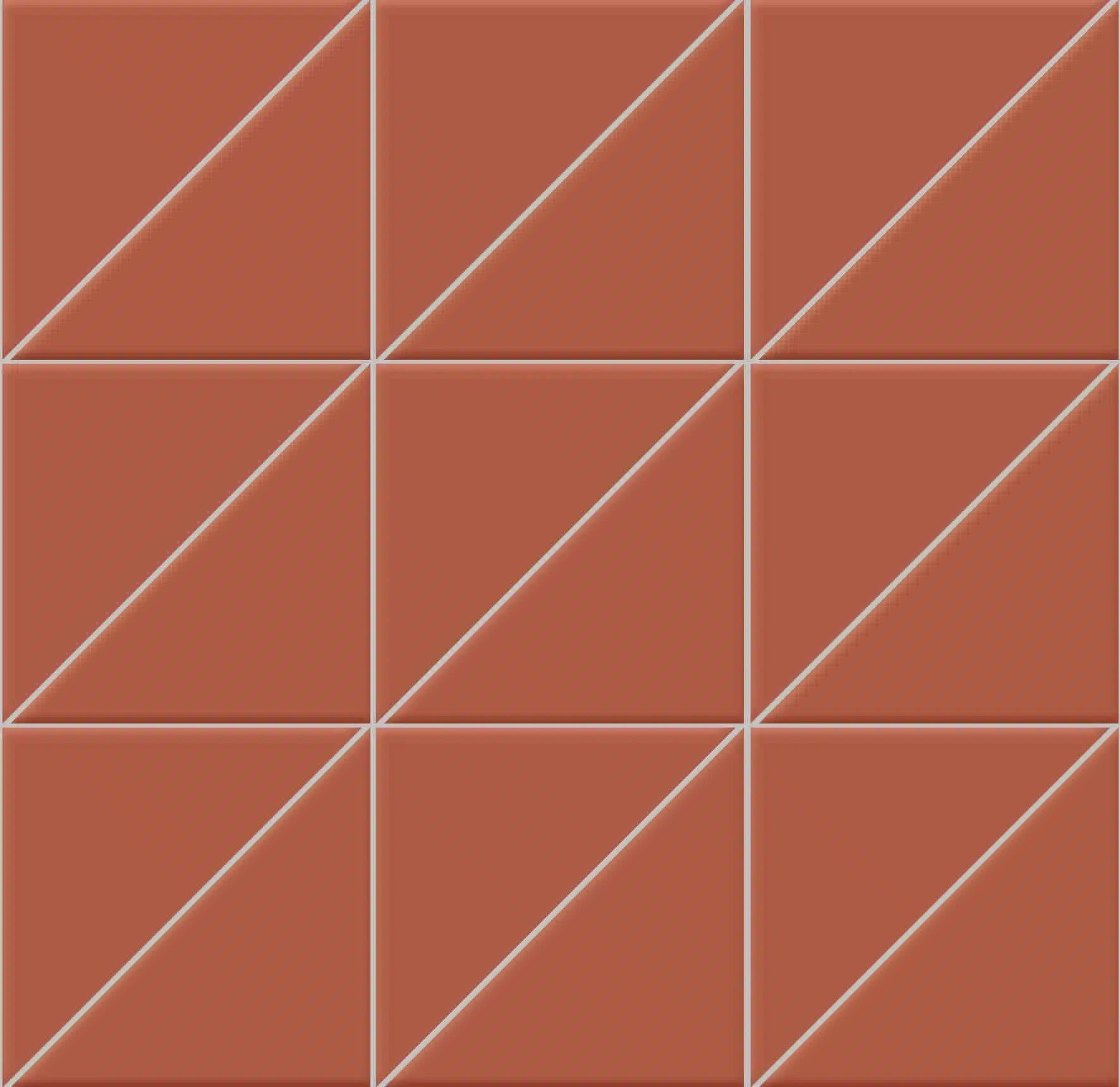 Мозаика Triangoli interni superficie satinata Mattone 10x10x14 на сетке 10×10 см