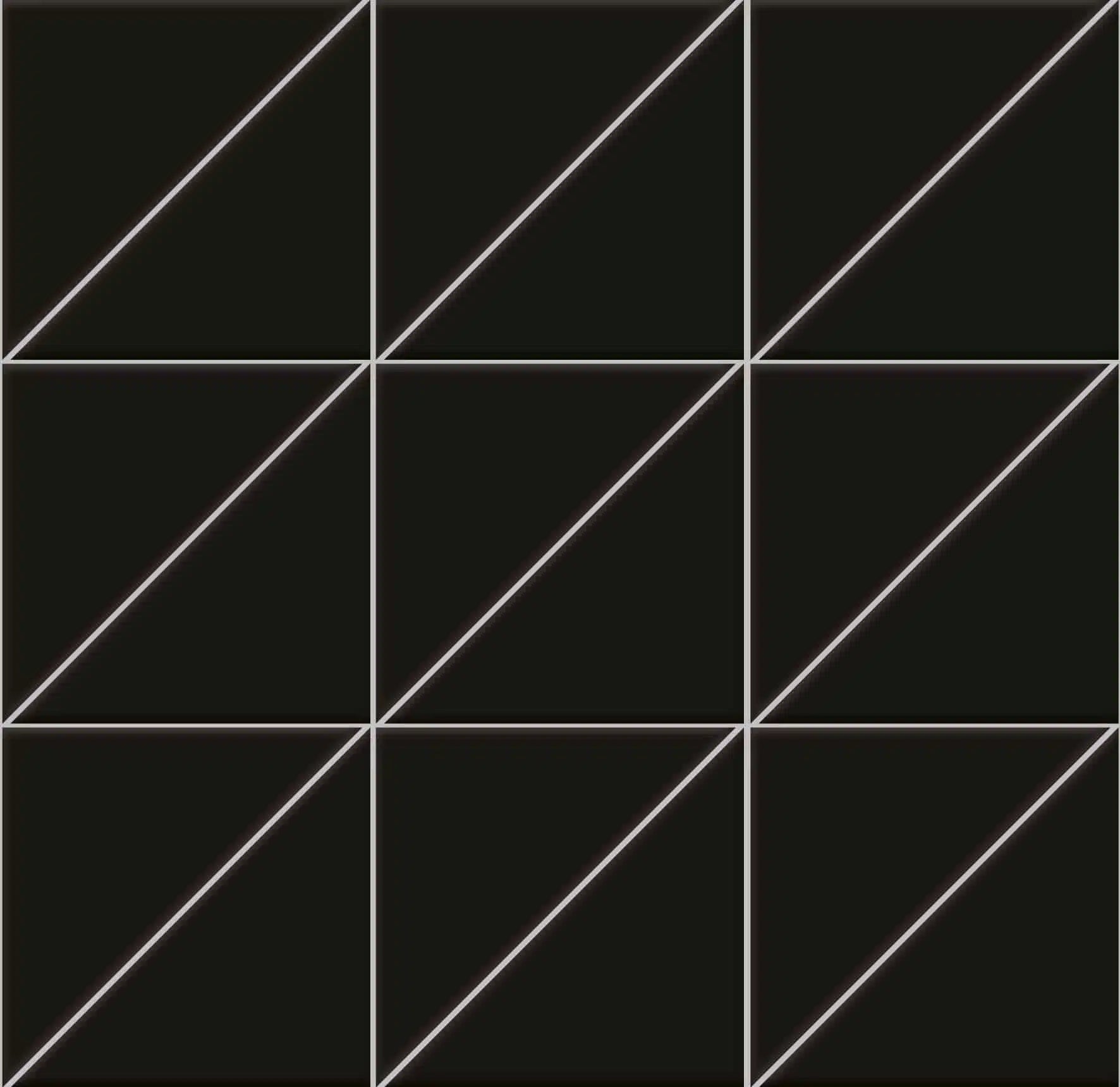 Мозаика Triangoli interni superficie satinata Nero 10x10x14 на сетке 10×10 см