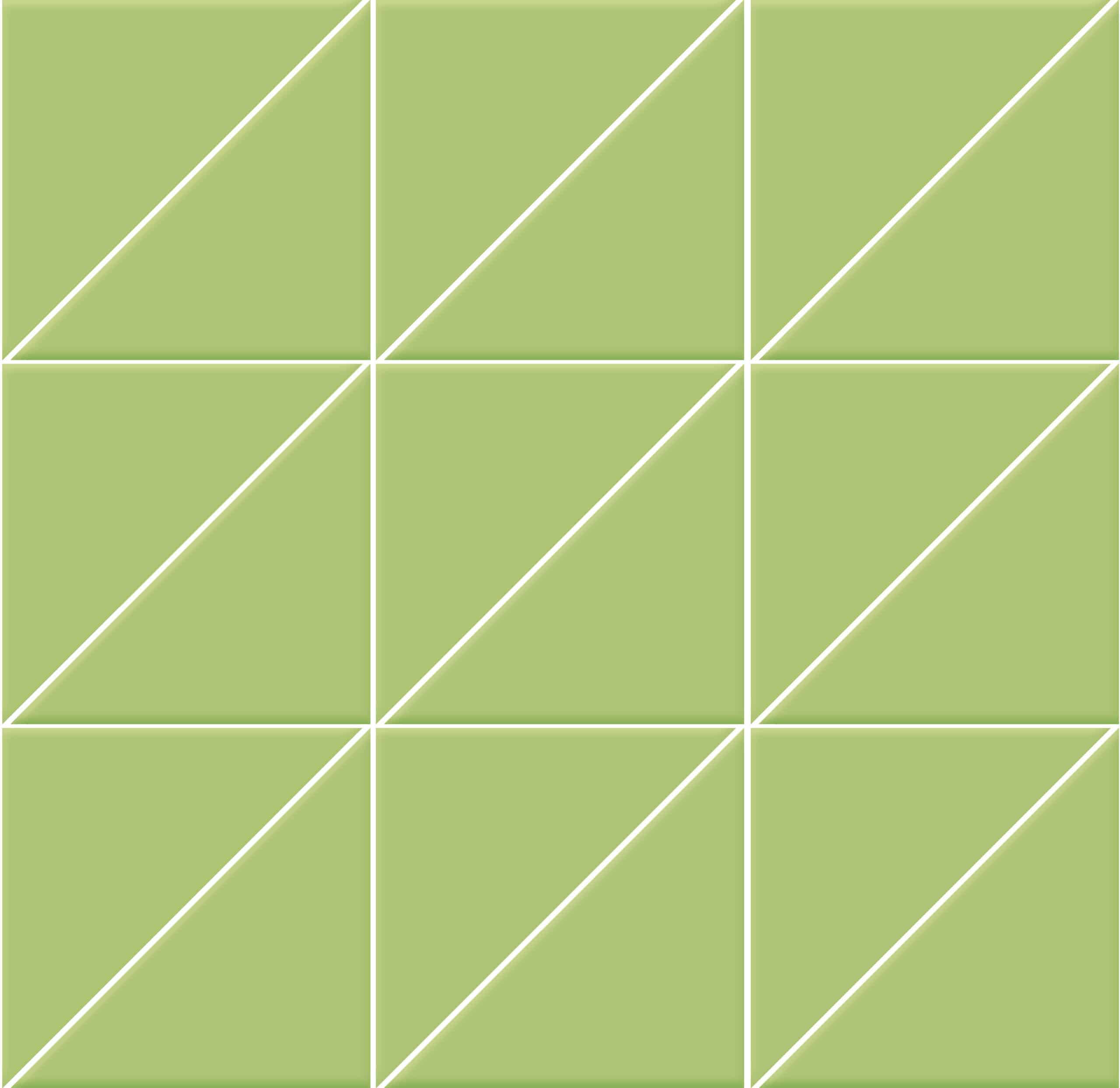 Мозаика Triangoli trasparenze superficie lucida Pistacchio 10x10x14 на сетке 10×10 см