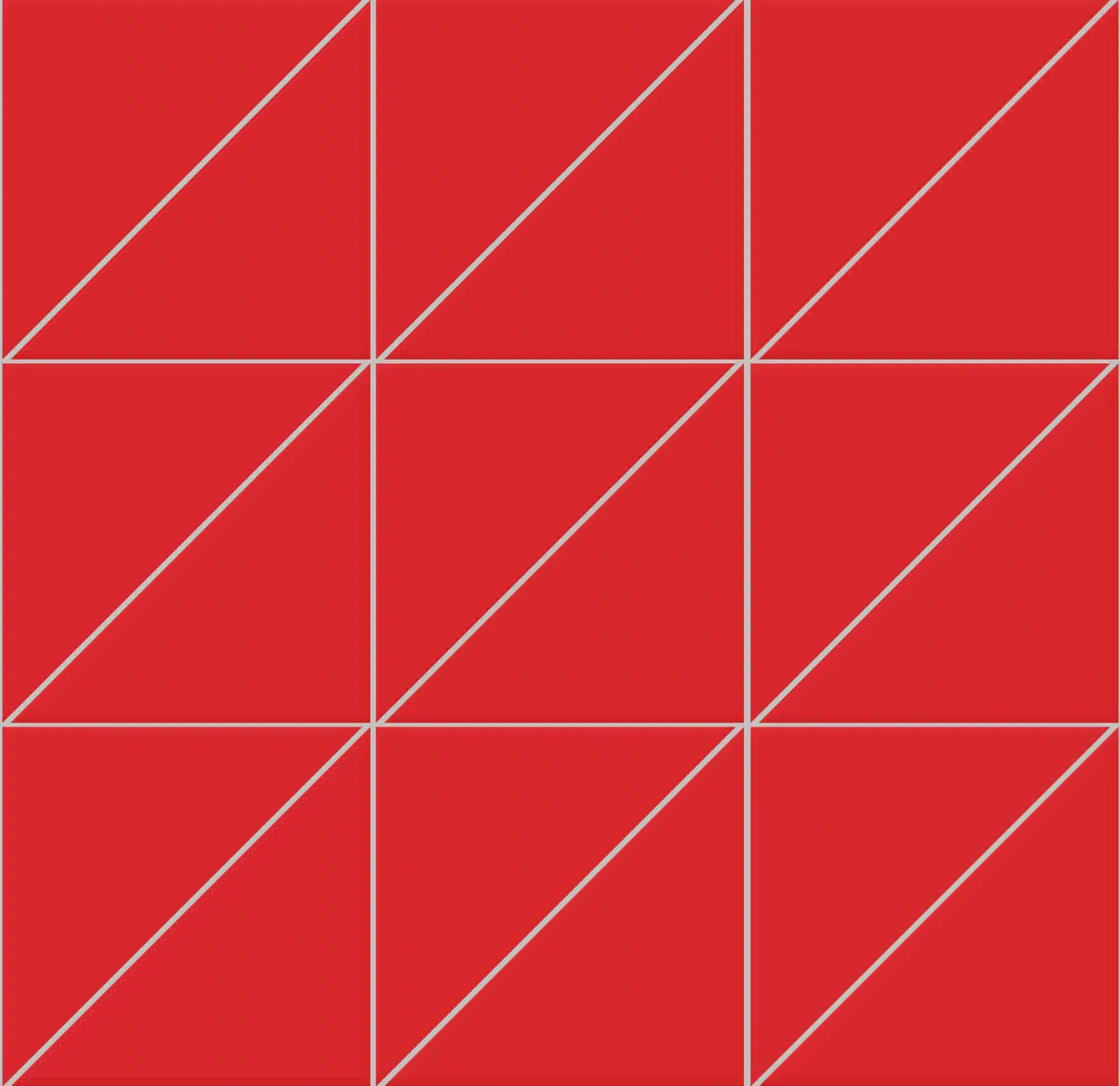 Мозаика Triangoli interni superficie satinata Rosso 10x10x14 на сетке 10×10 см