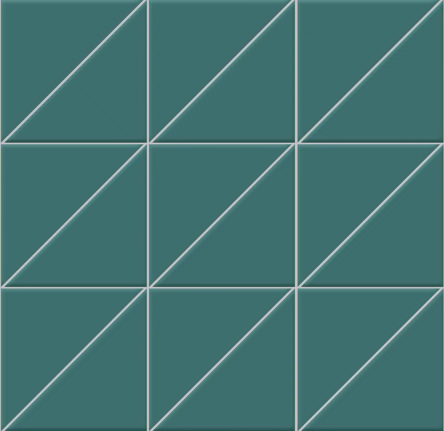 Мозаика Triangoli interni superficie satinata Turchese 10x10x14 на сетке 10×10 см