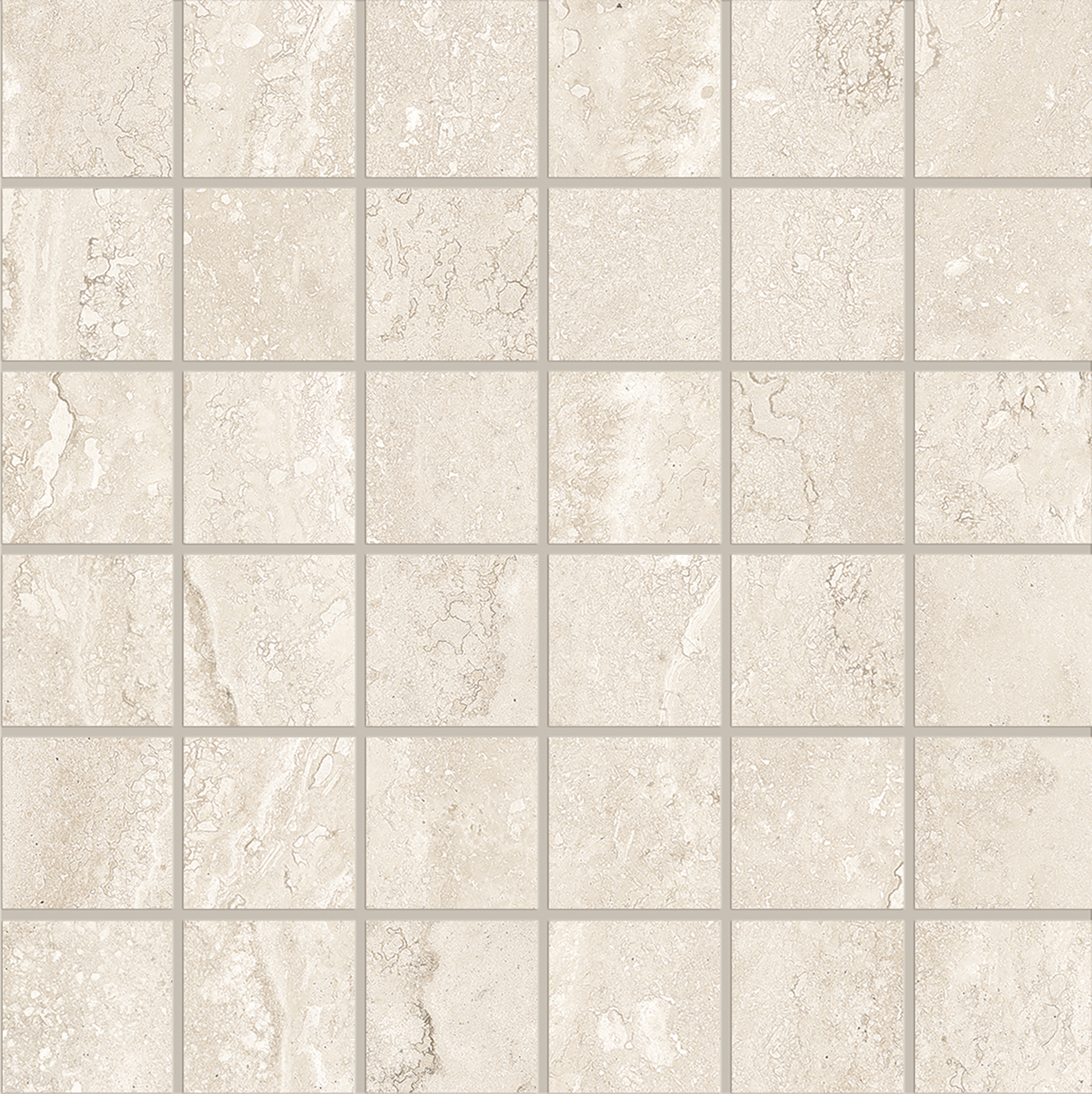 Мозаика White Travertine poro chiuso 5×5