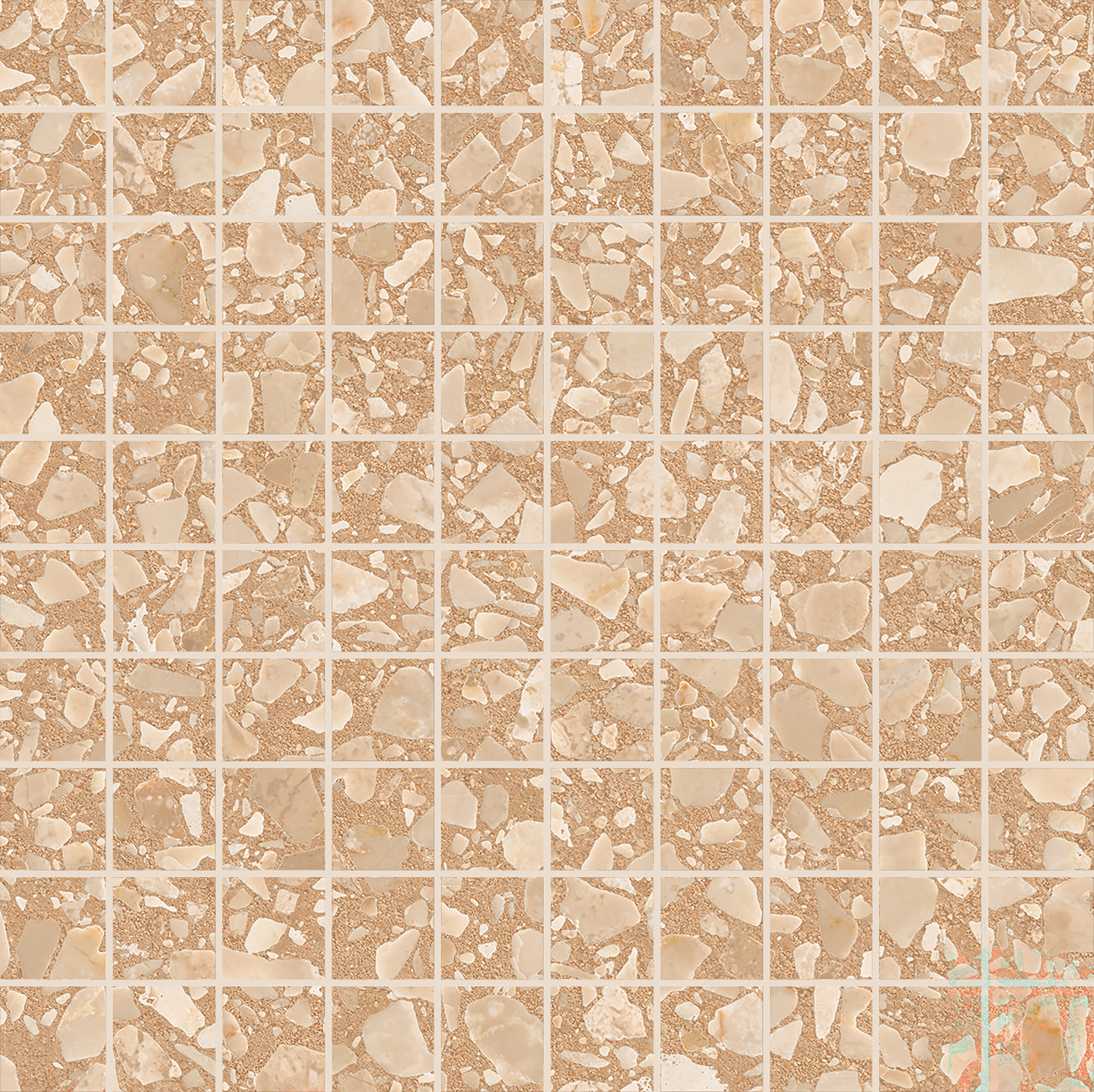 Керамогранит Мозаика Frammenti Venezia Rosso Siena 3×3 Silktech 30×30 см - коллекция Essenza Frammenti, Emilceramica