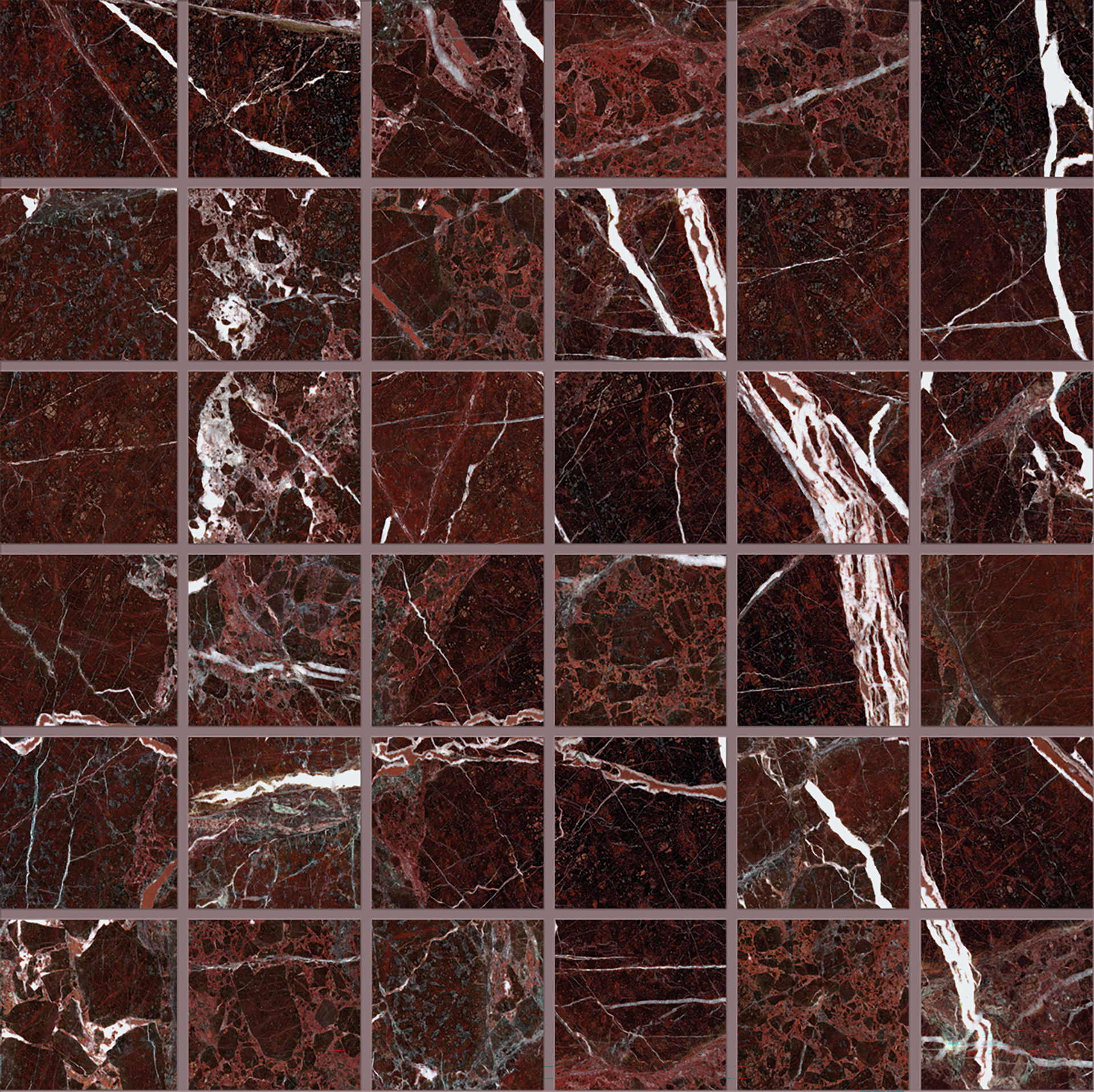 Керамогранит Мозаика Rosso Levanto 5×5 30×30 см - коллекция Tele Di Marmo, Emilceramica