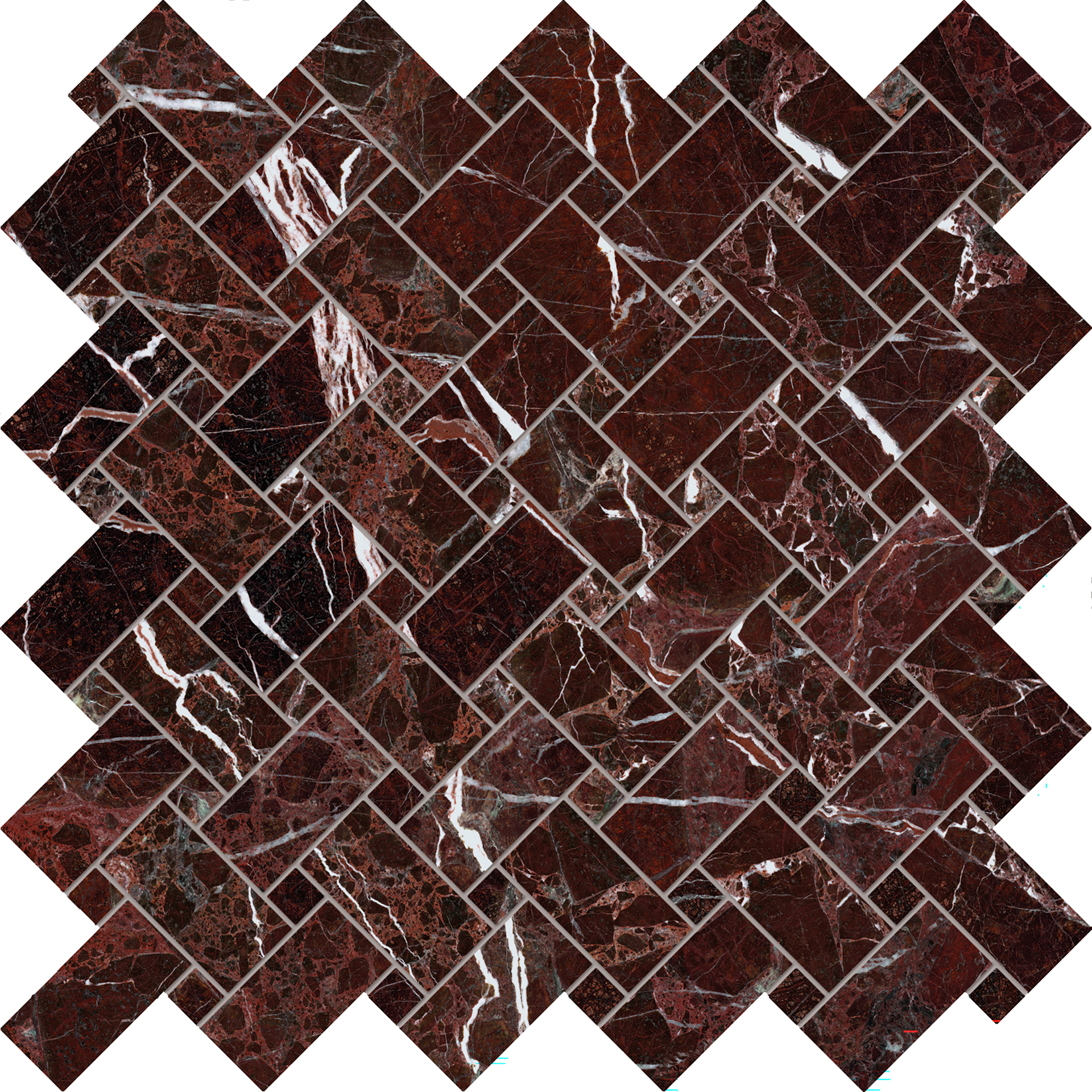 Керамогранит Мозаика Rosso Levanto Intrecci 30×30 см - коллекция Tele Di Marmo, Emilceramica