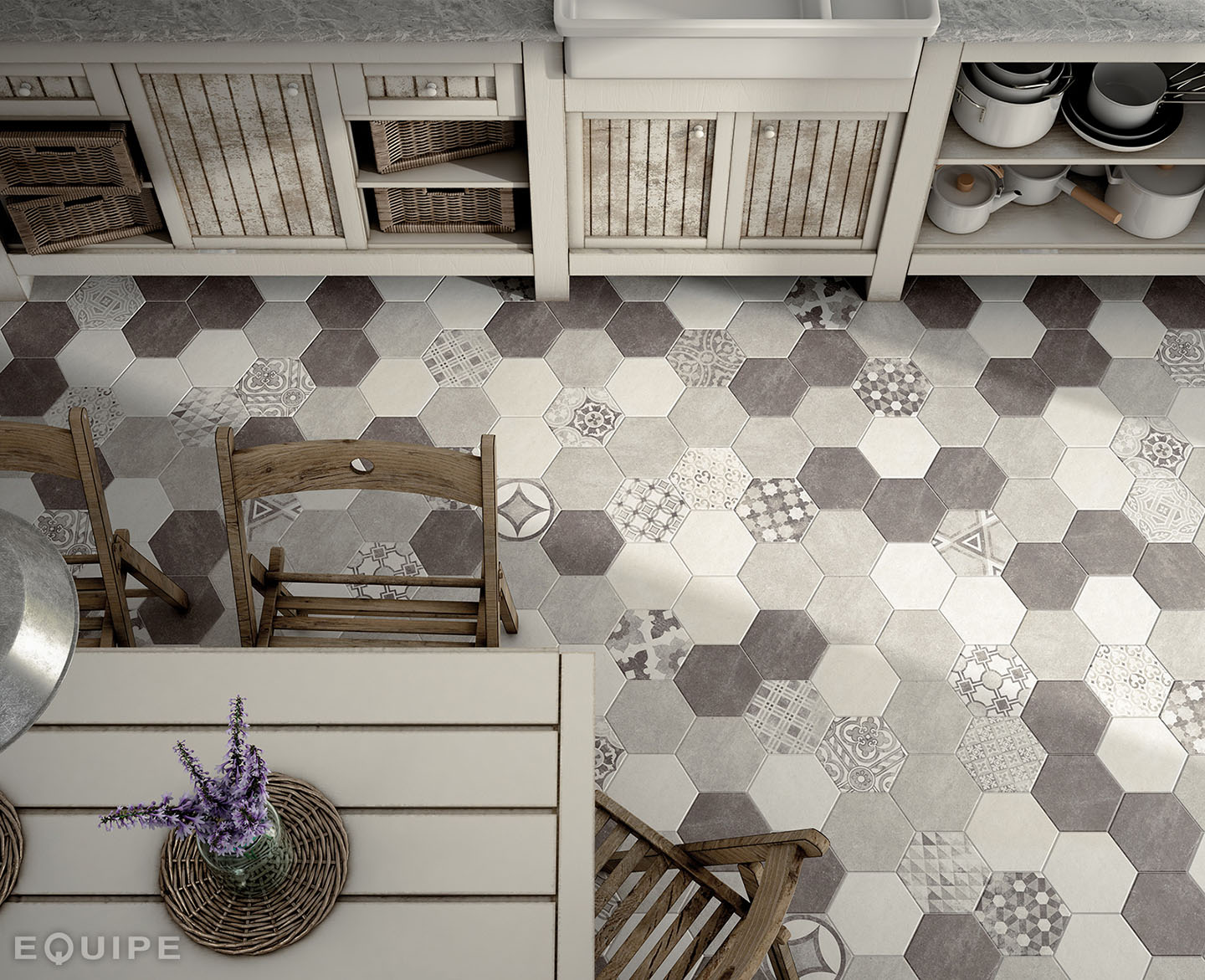 Hexatile Cement / интерьер