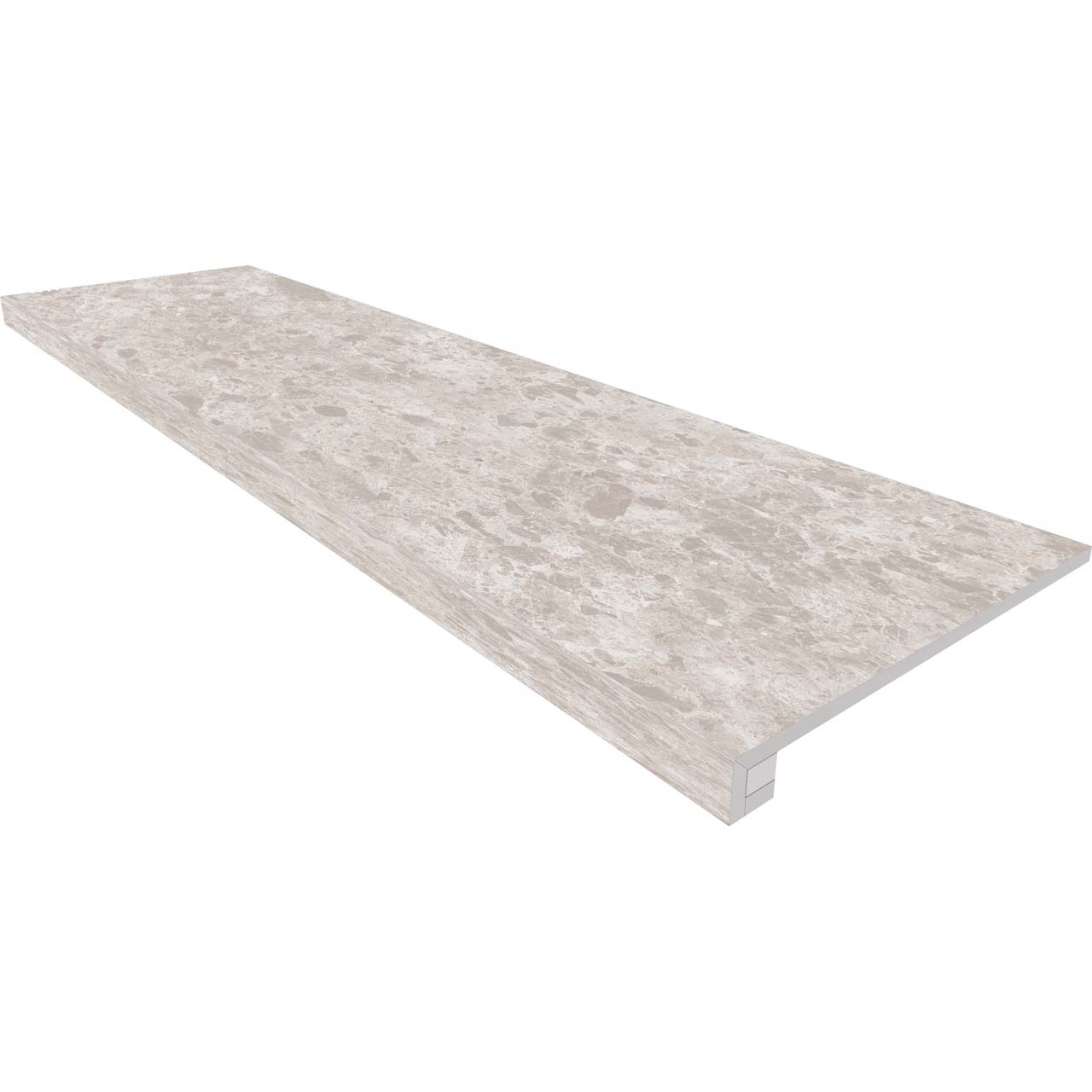 Ступень Грано 33×120 GR01 (без насечек, прямоугольный бортик, комплект с подступенком)