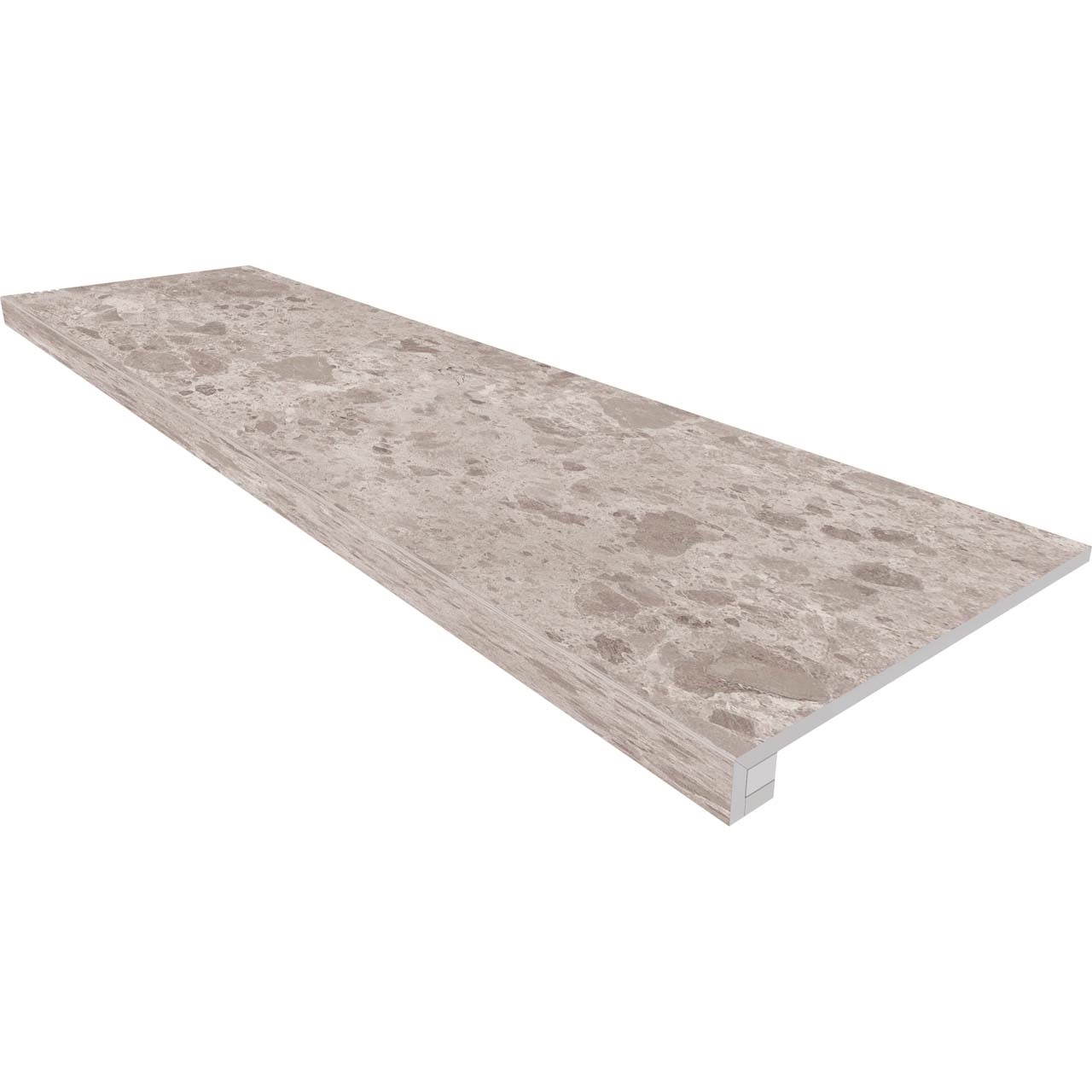 Ступень Грано 33×120 GR02 (без насечек, прямоугольный бортик, комплект с подступенком)