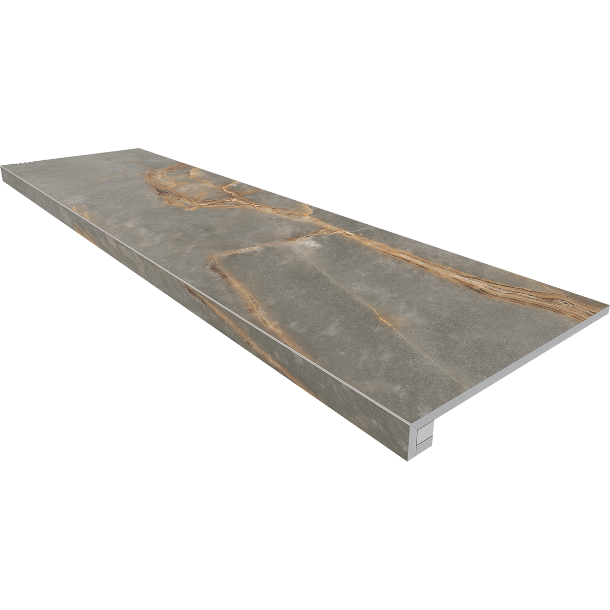 Ступень Интенс 33×120 IN01 (без насечек, прямоугольный бортик, комплект с подступенком)