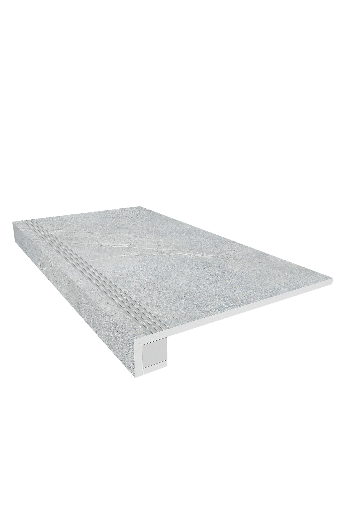 Ступень Кайлас 33×120 KA01 (с насечками, прямоугольный бортик, комплект с подступенком)