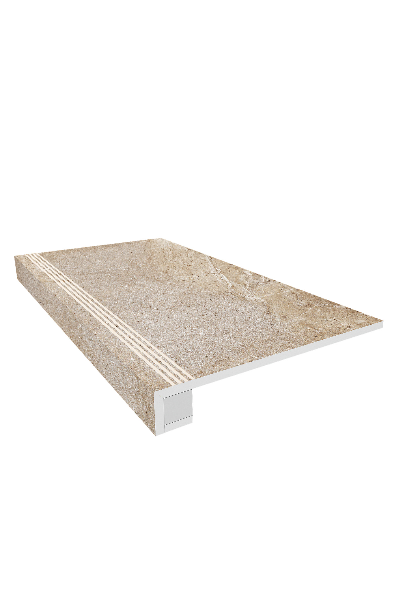 Ступень Кайлас 33×120 KA03 (с насечками, прямоугольный бортик, комплект с подступенком)