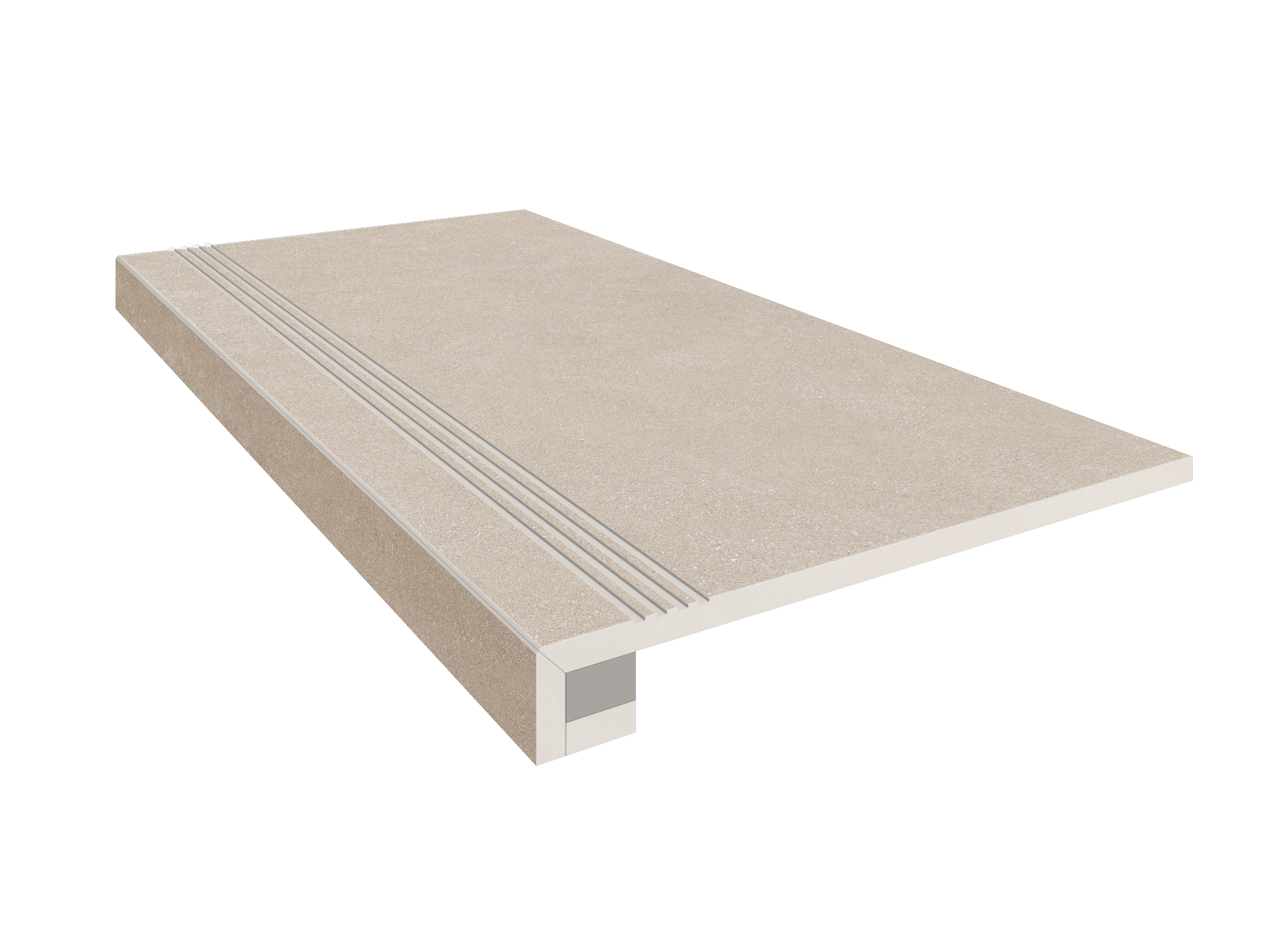 Ступень Луна 33×120 LN01 (с насечками, прямоугольный бортик, комплект с подступенком)