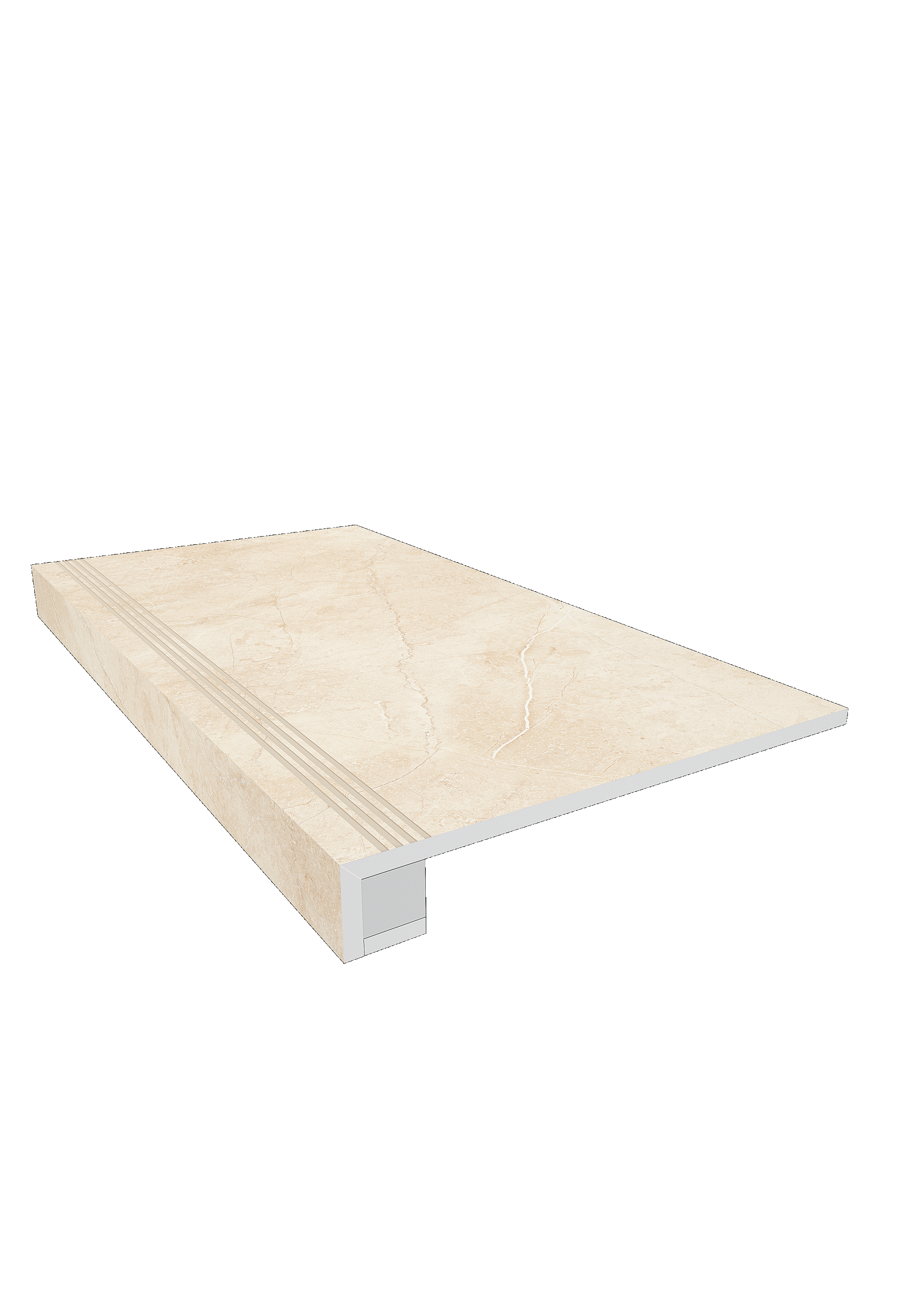 Ступень Мармулла 33×120 MA02 (с насечками, прямоугольный бортик, комплект с подступенком)