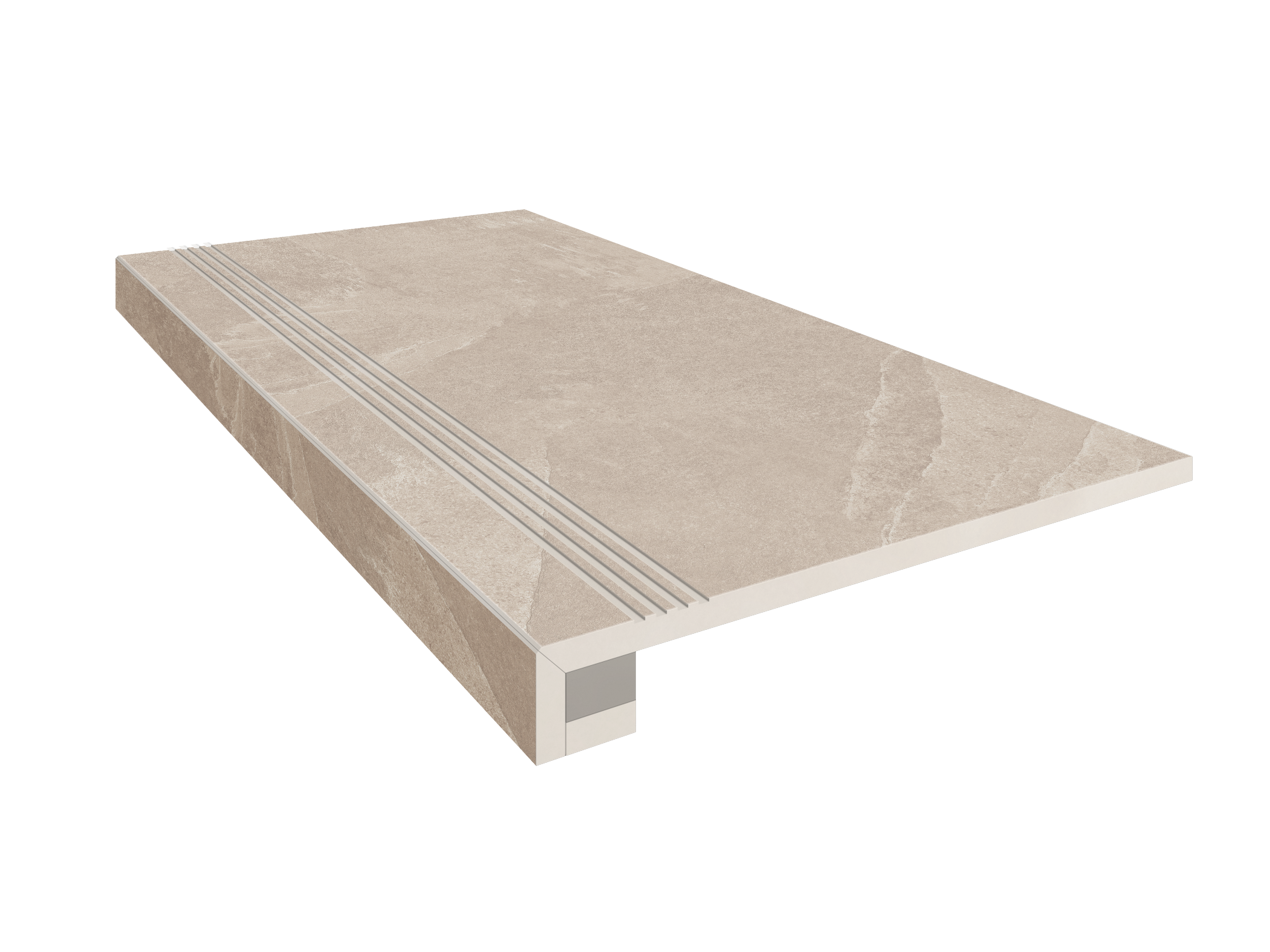 Ступень Терра 33×120 TE01 (с насечками, прямоугольный бортик, комплект с подступенком)