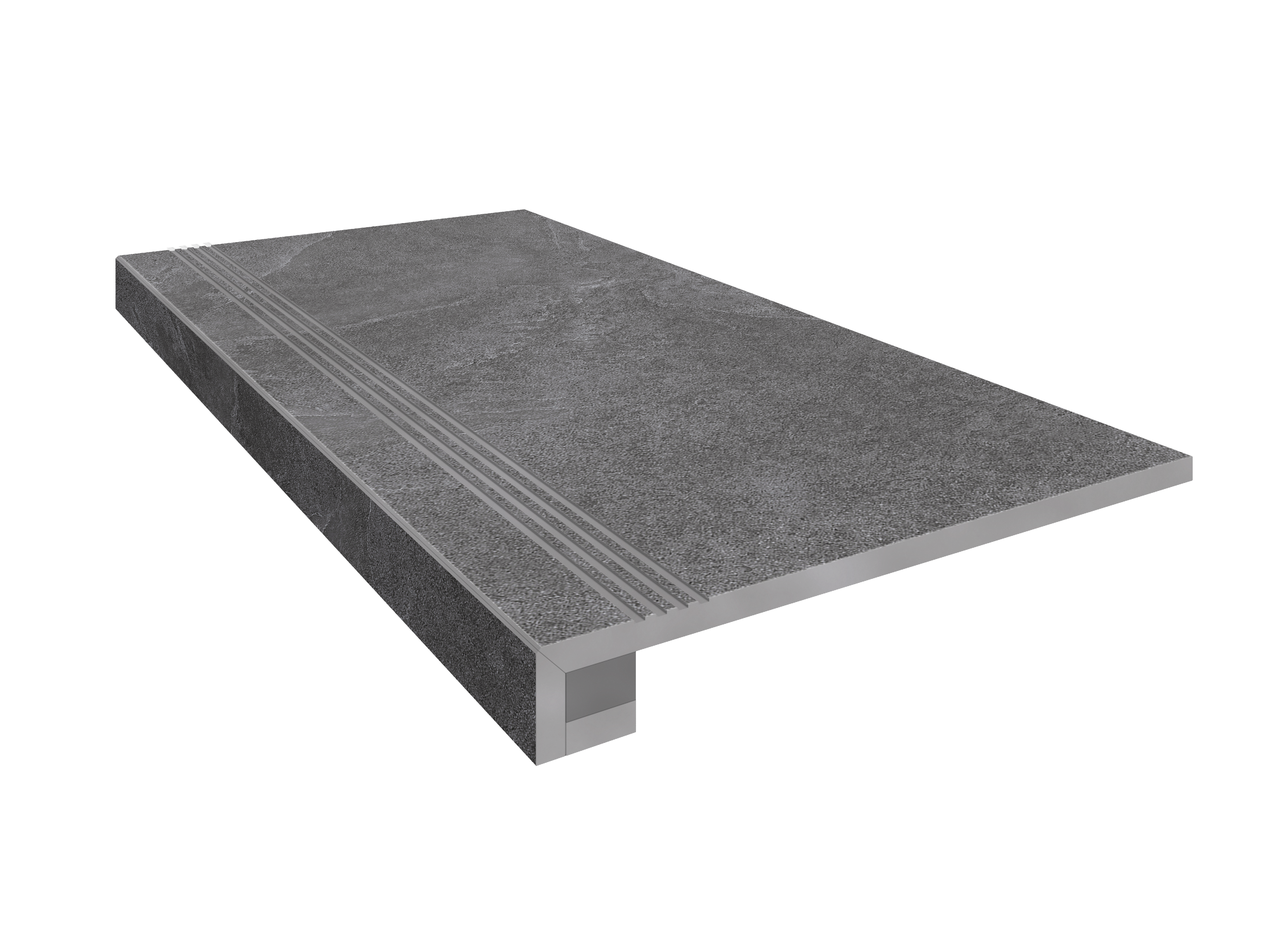 Ступень Терра 33×120 TE03 (с насечками, прямоугольный бортик, комплект с подступенком)