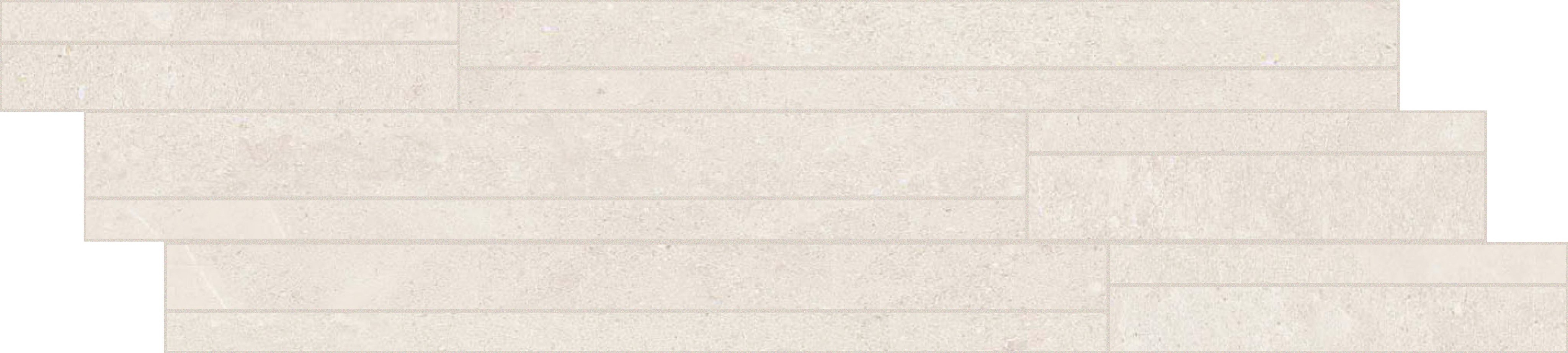 White Limestone Modulo listello sfalsato mix 15x60 9 мм