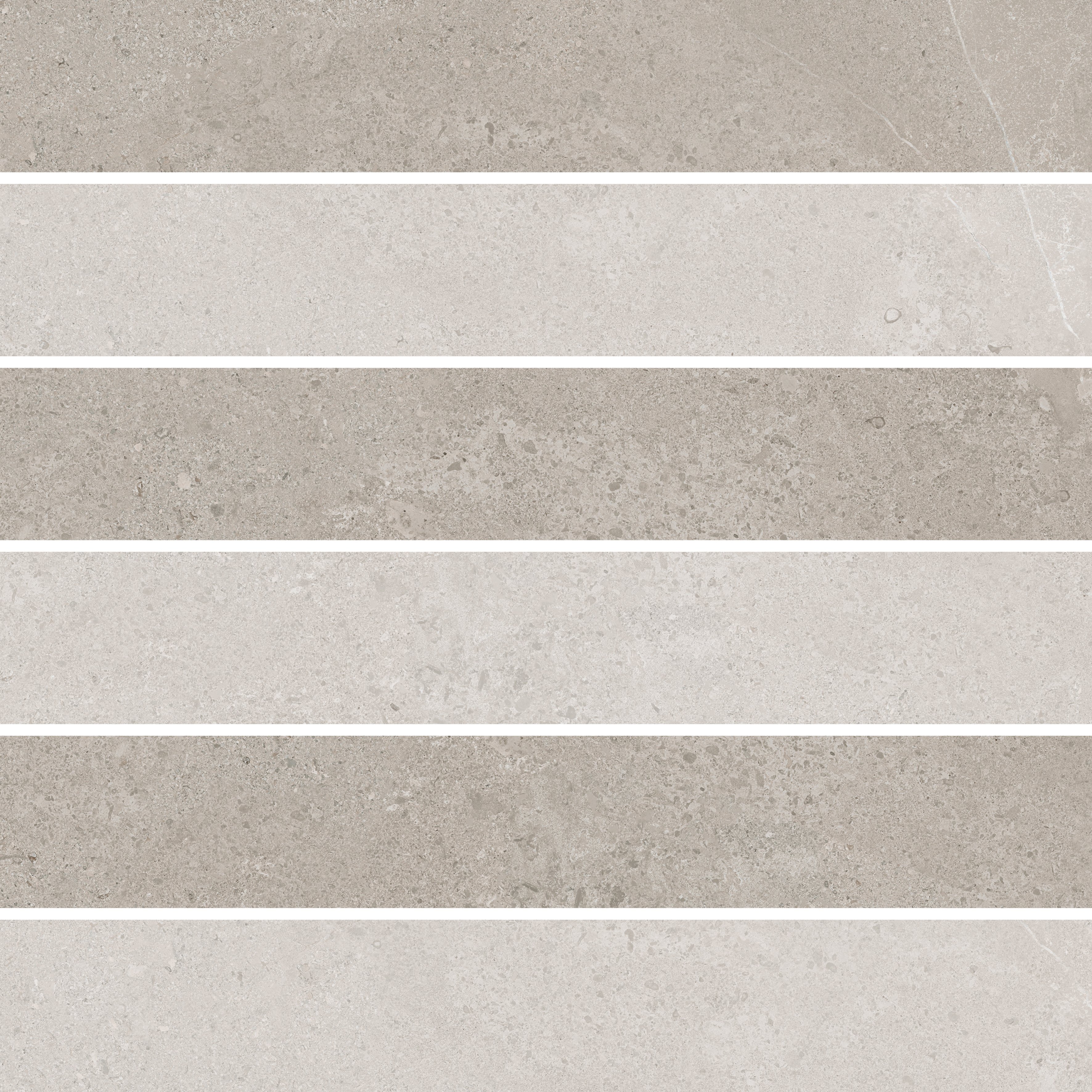 Grey Limestone Mosaico 3D 5x30 30x30 глянцевая 9 мм