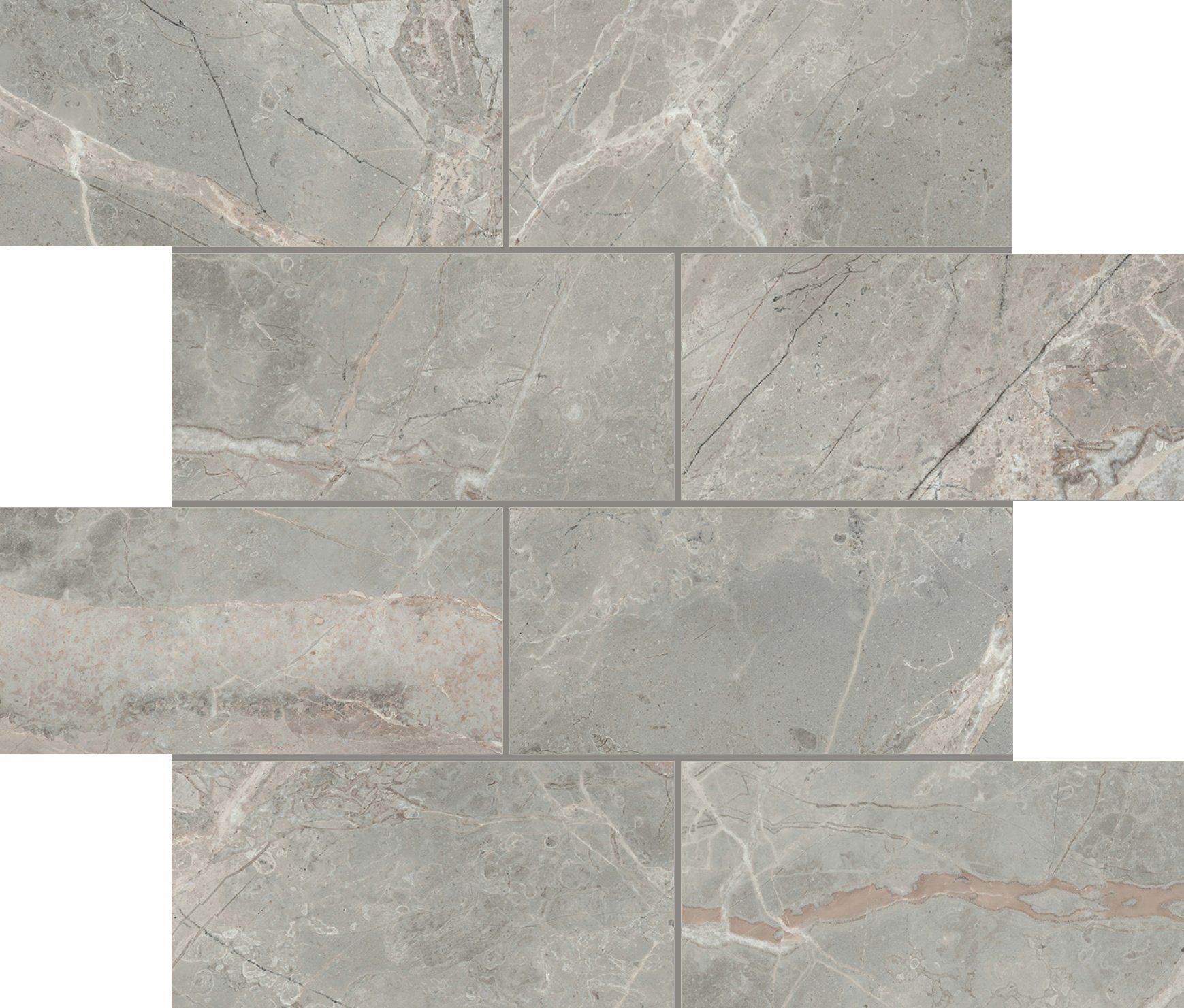 Étoile Gris Módulo murete desplazado Magnum 7,5x15 30x30 матовая 6 мм