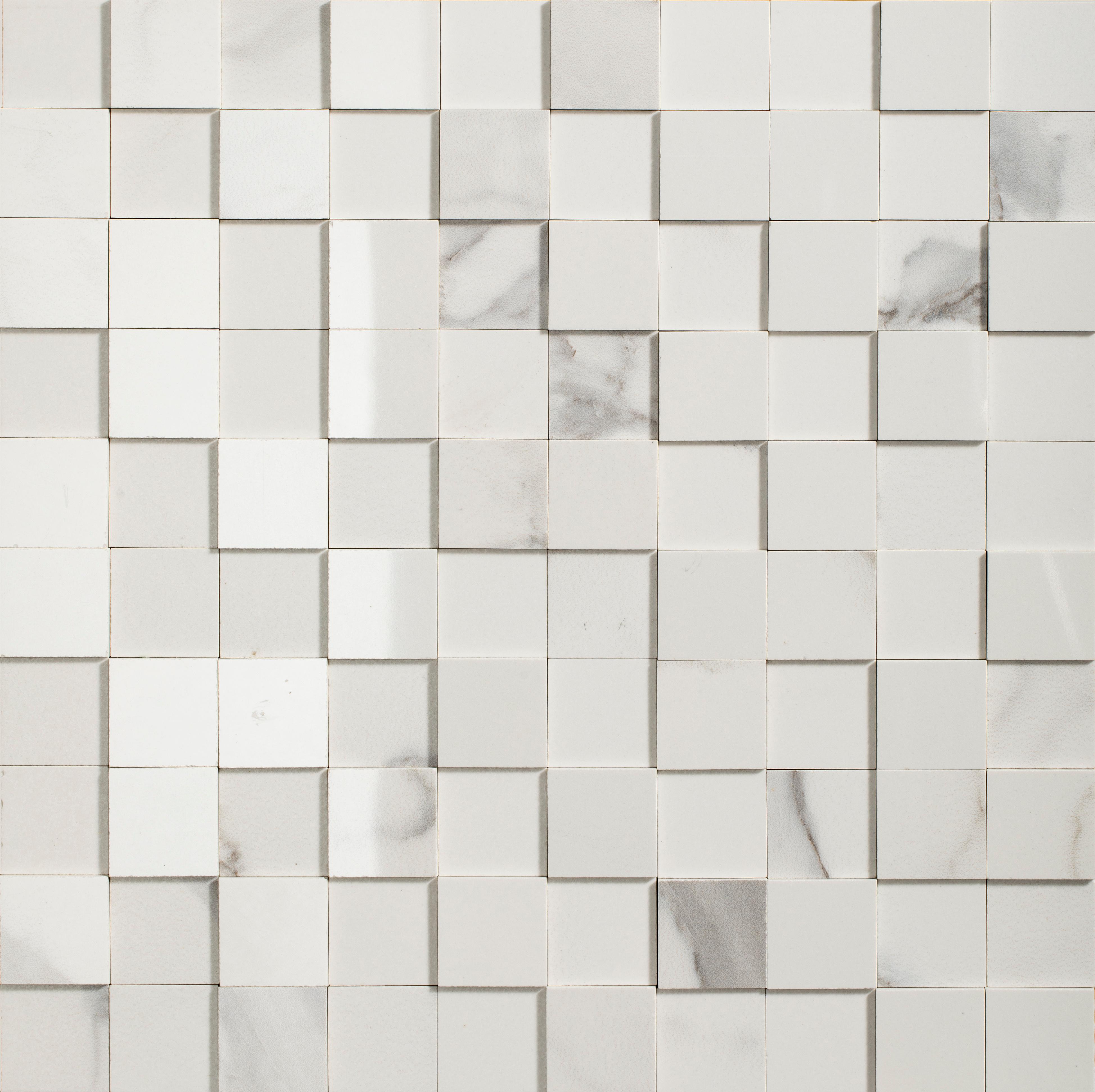 Statuario Mosaico 3D 3x3 30x30 9 мм