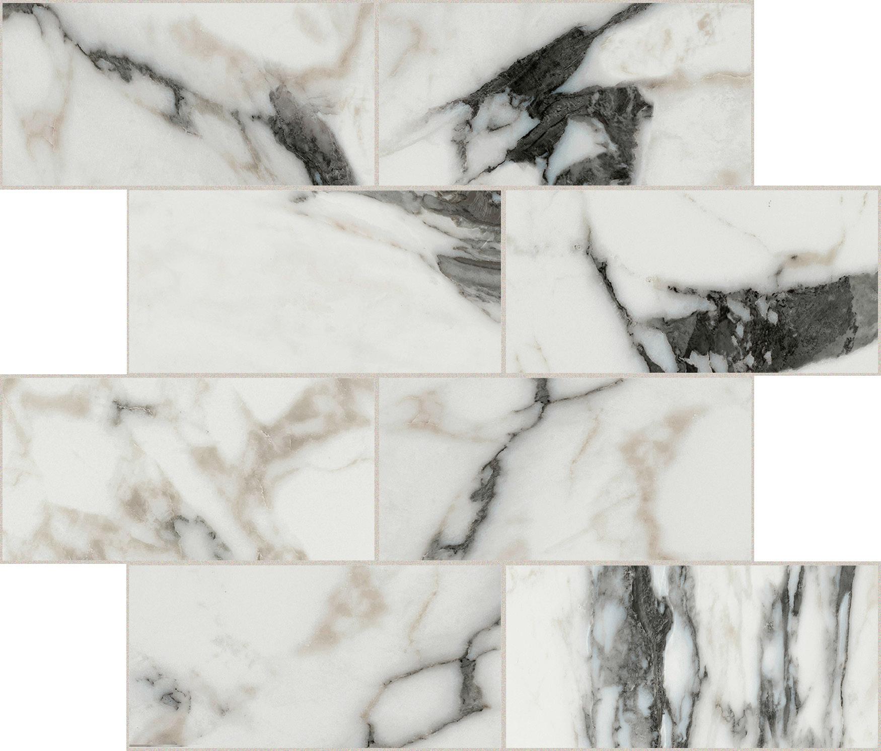 Calacatta Altissimo Blanc Módulo murete desplazado Magnum 7,5x15 30x30 глянцевая 6 мм