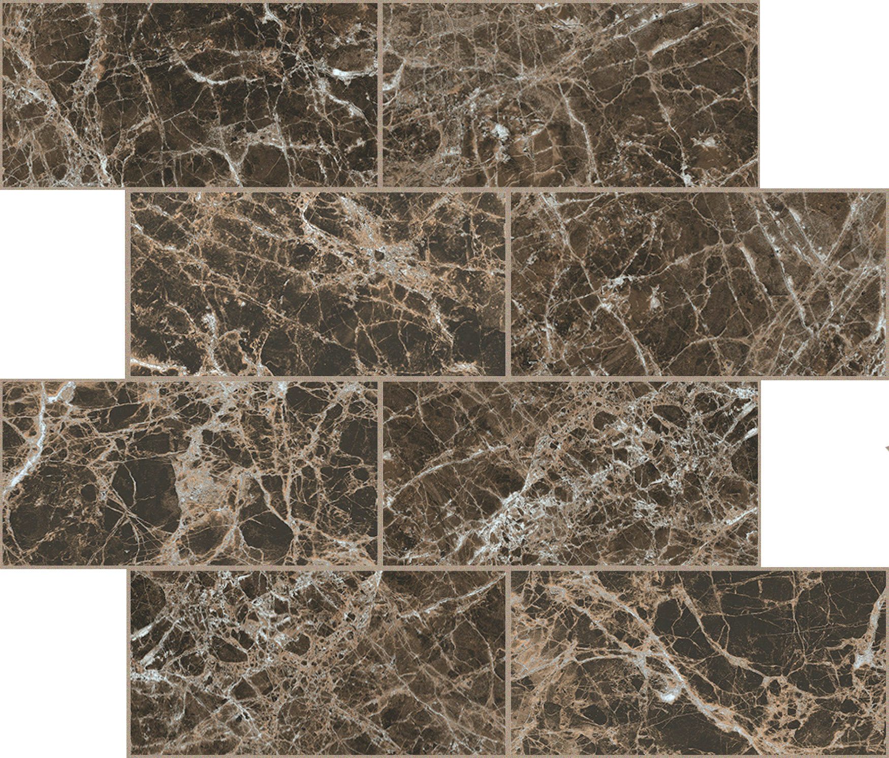Marron imperial Módulo murete desplazado Magnum 7,5x15 30x30 глянцевая 6 мм