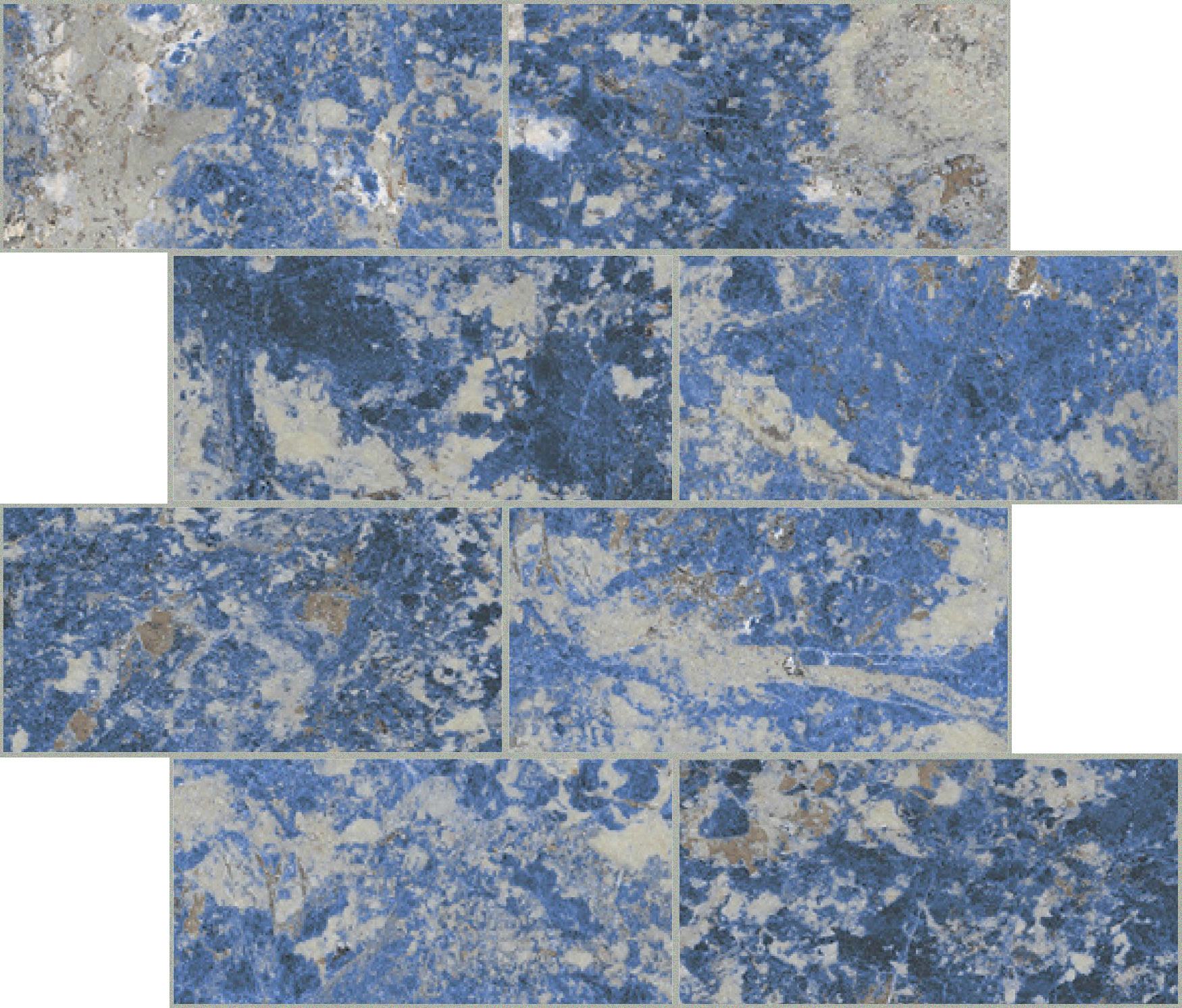 Sodalite Bleu Módulo murete desplazado Magnum 7,5x15 30x30 глянцевая 6 мм