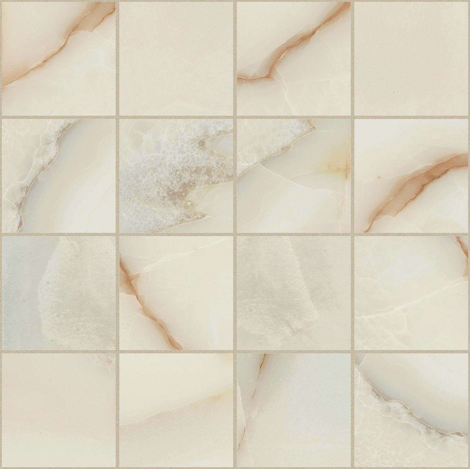 Onyx Blanche Mosaico magnum 7,5x7,5 30x30 глянцевая 6 мм