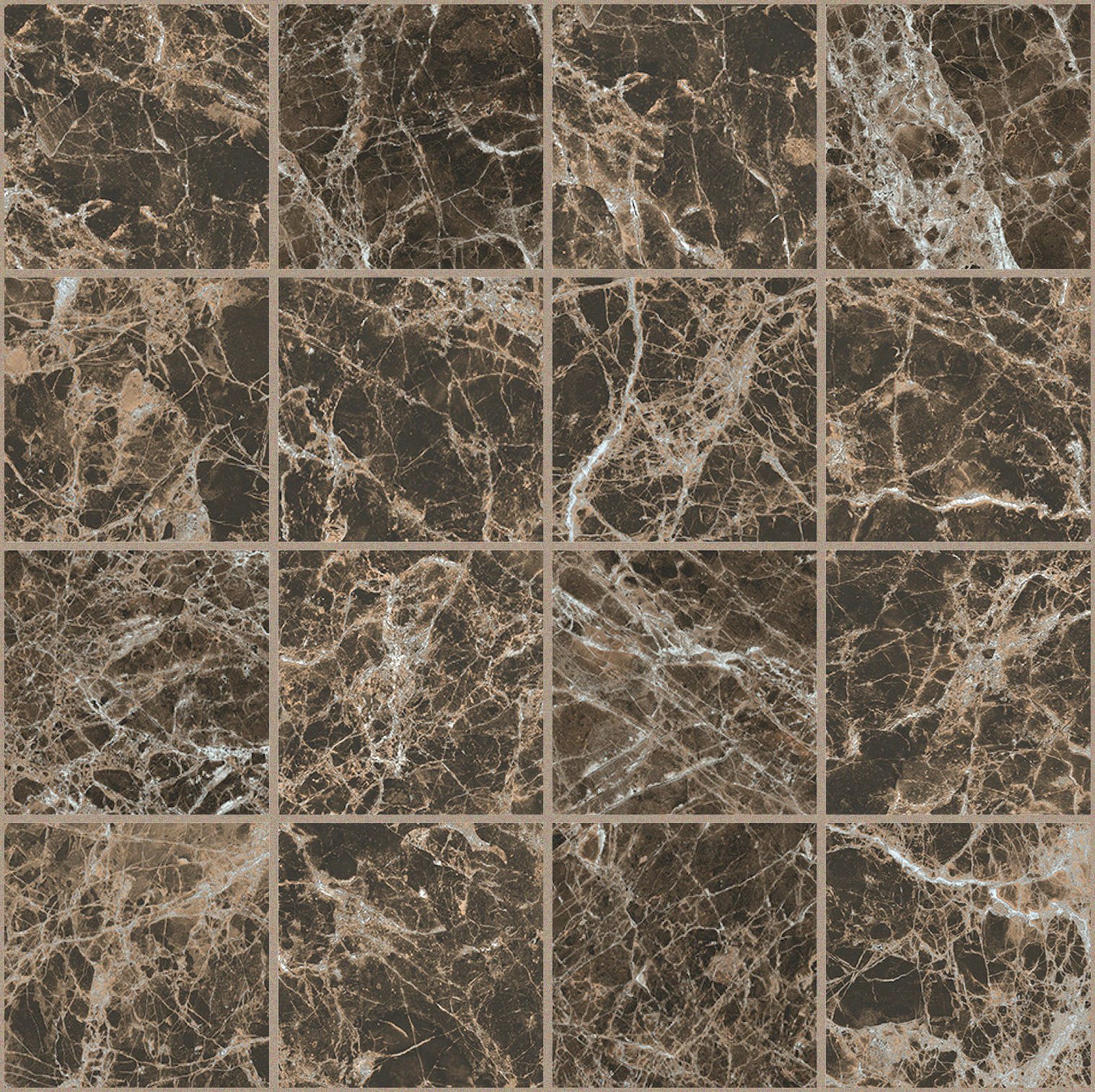 Marron imperial Mosaico magnum 7,5x7,5 30x30 глянцевая 6 мм