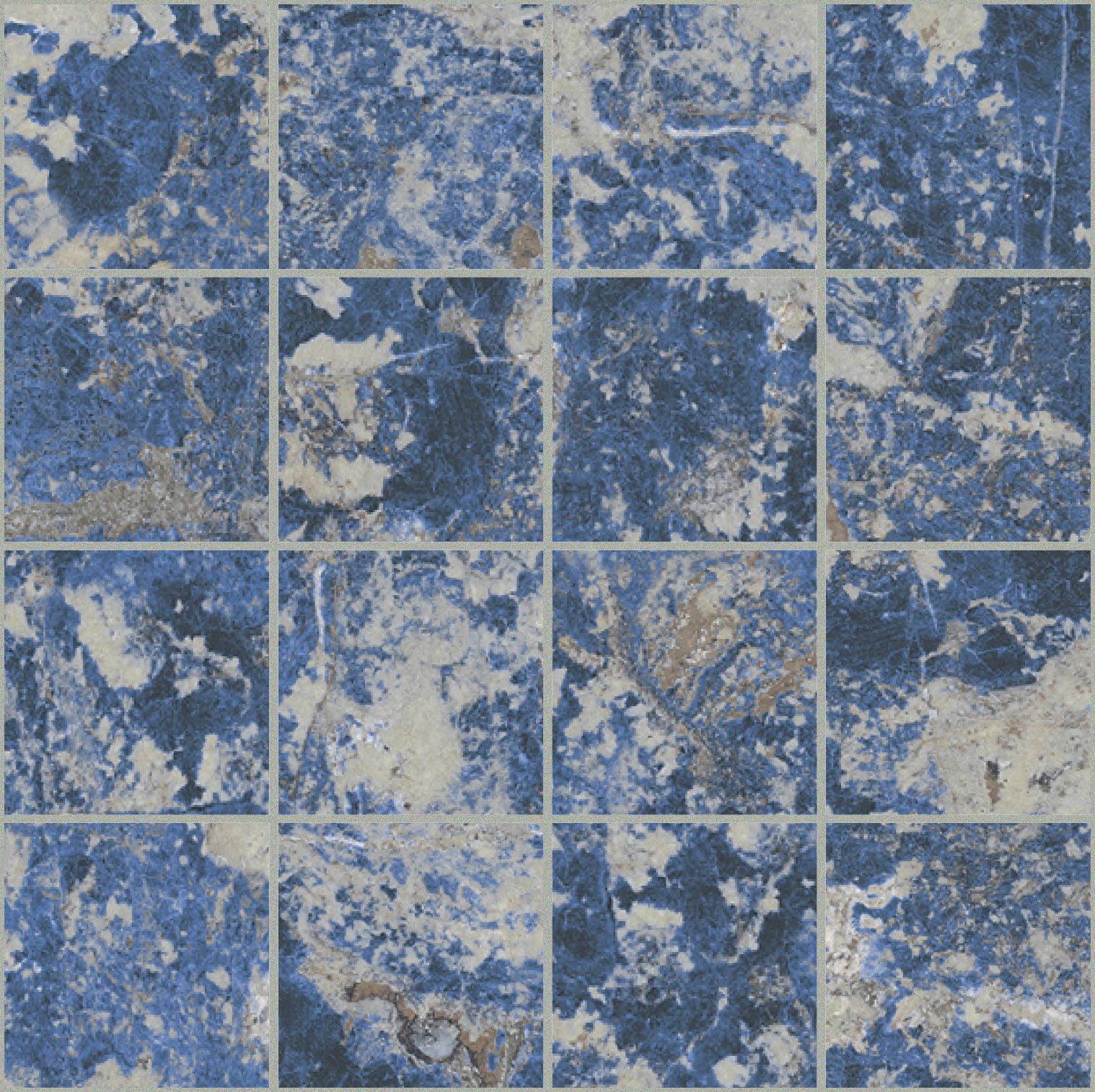 Sodalite Bleu Mosaico magnum 7,5x7,5 30x30 глянцевая 6 мм