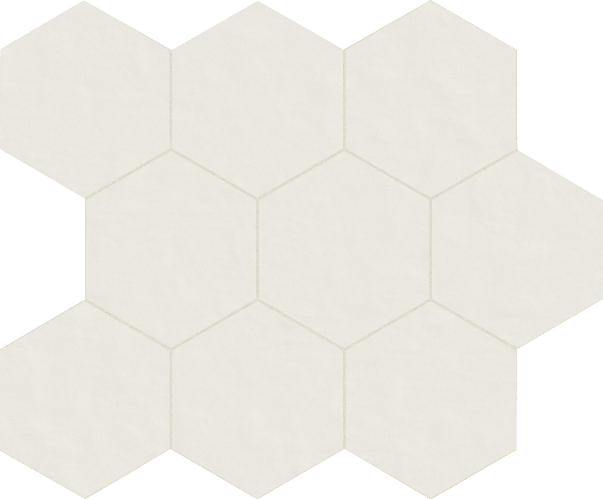 01 bianco Mosaico esagono 10x10 матовая 6 мм