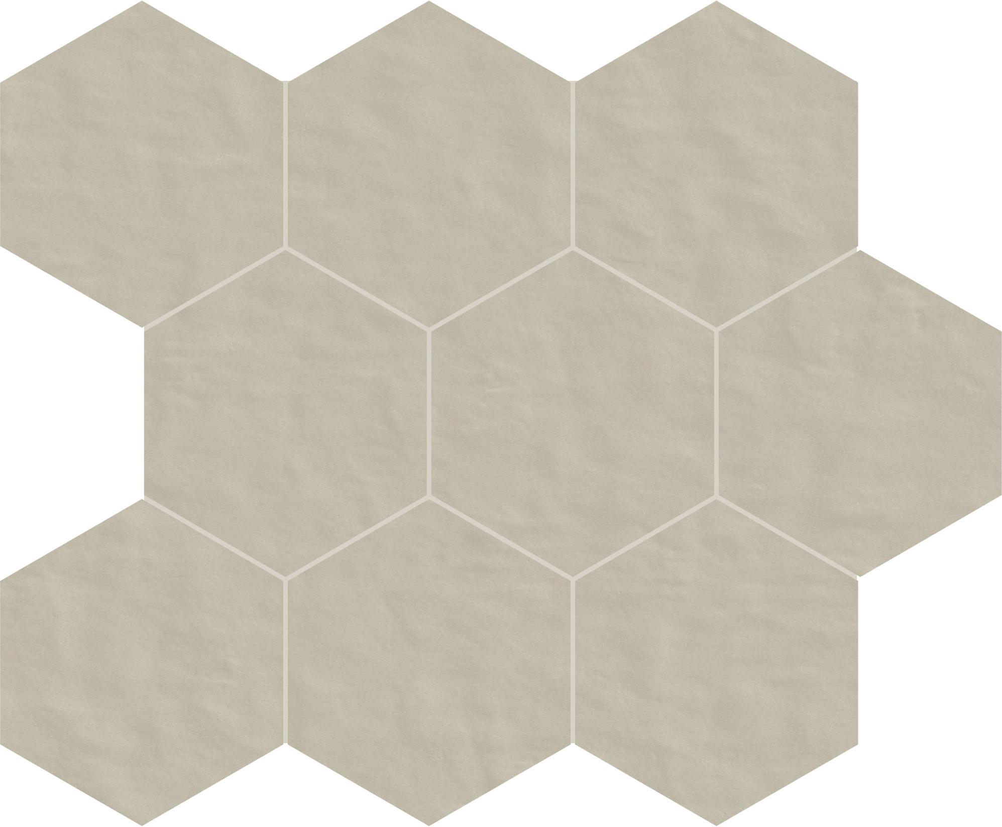 02 polvere Mosaico esagono 10x10 матовая 6 мм