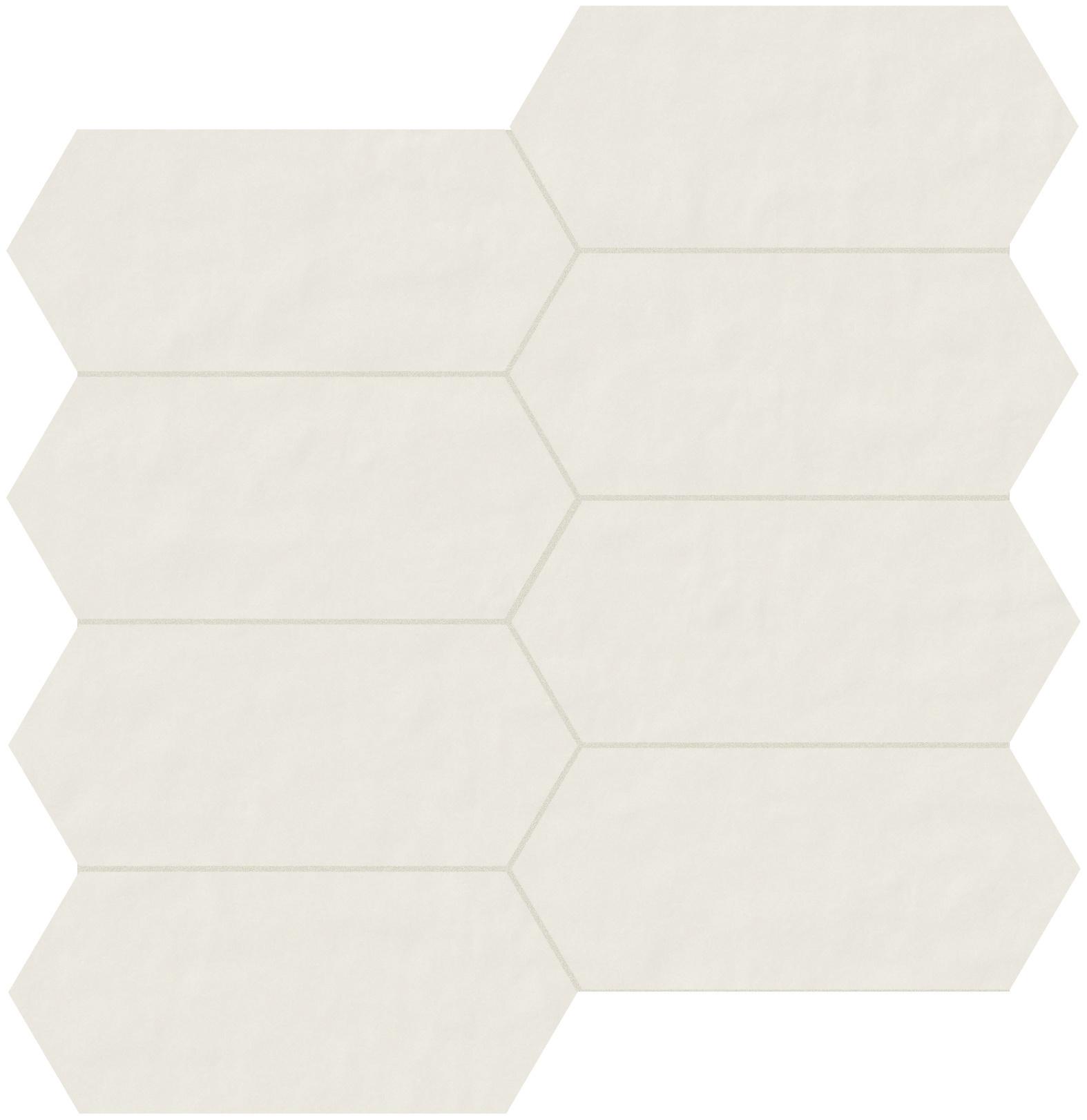01 bianco Mosaico trapezio 7 матовая 6 мм