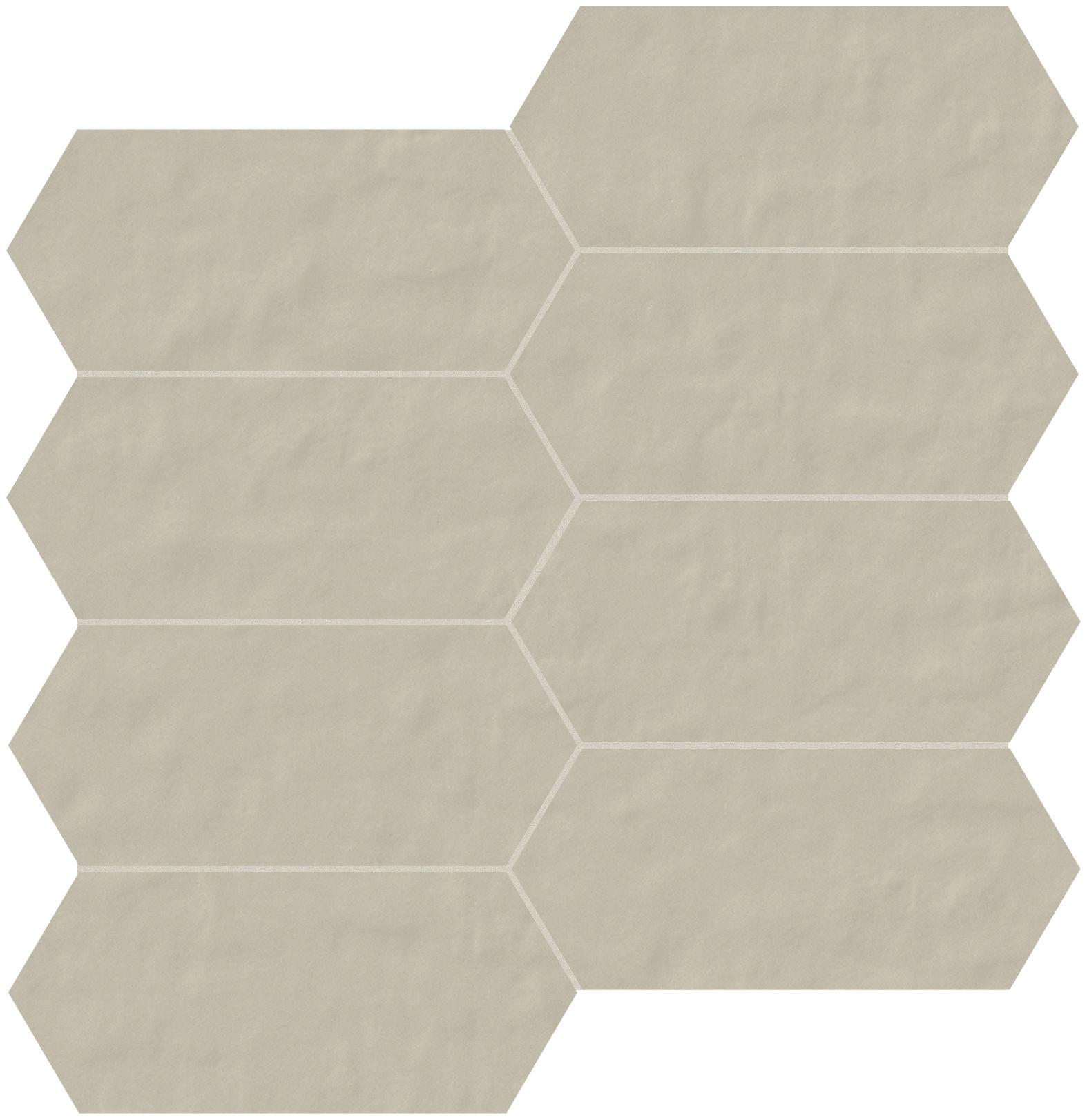 02 polvere Mosaico trapezio 7 матовая 6 мм