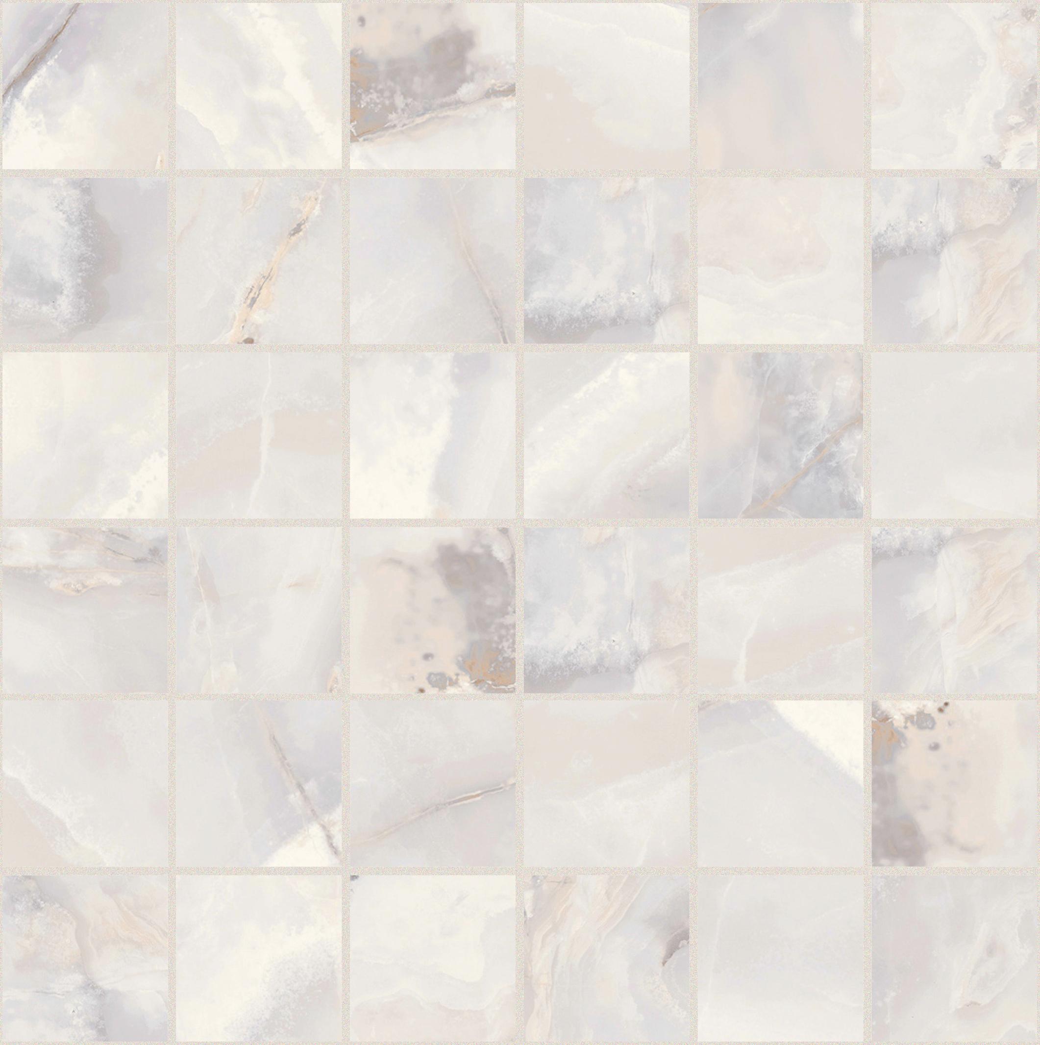 White Onyx Mosaico 5x5 30x30 сатинированная 9 мм