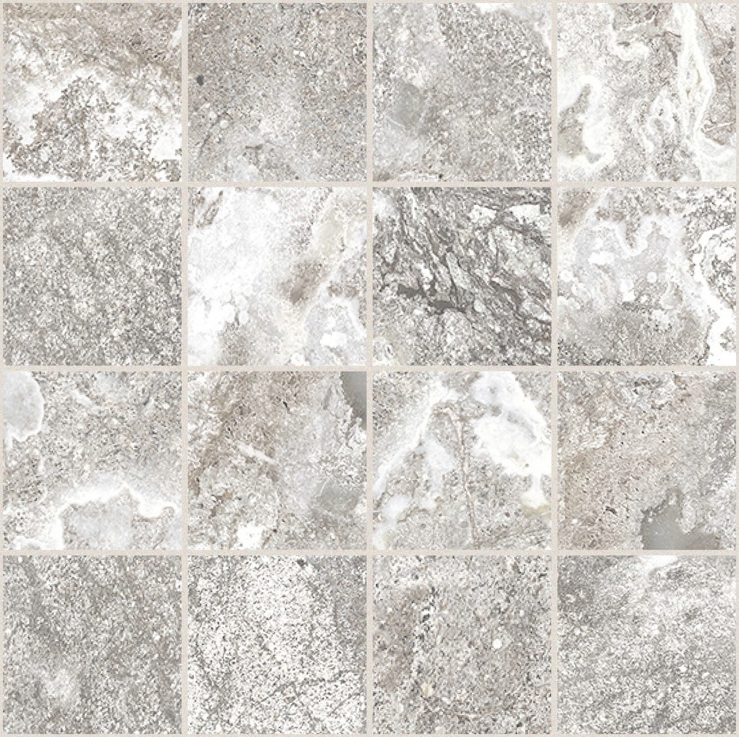 White Porphyry Mosaico magnum 7,5x7,5 30x30 матовая 6 мм