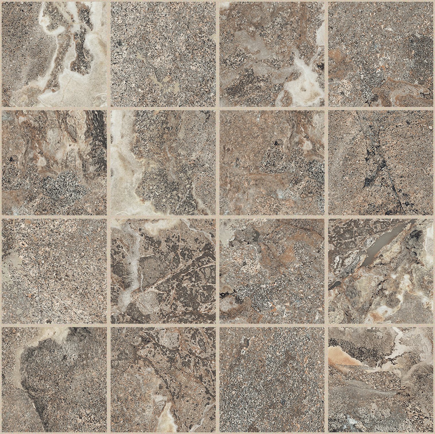 Golden Porphyry Mosaico magnum 7,5x7,5 30x30 матовая 6 мм