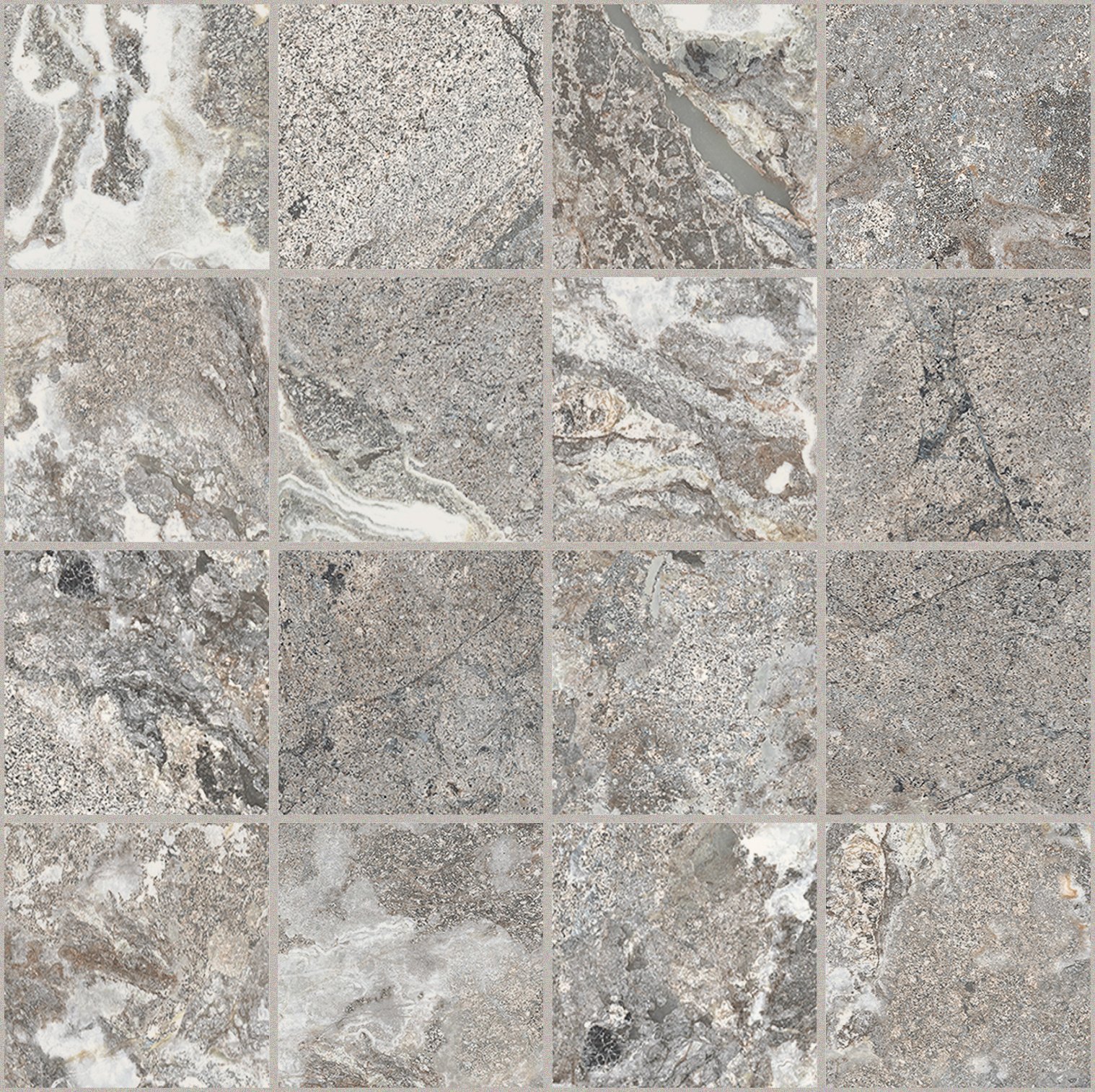 Silver Porphyry Mosaico magnum 7,5x7,5 30x30 матовая 6 мм